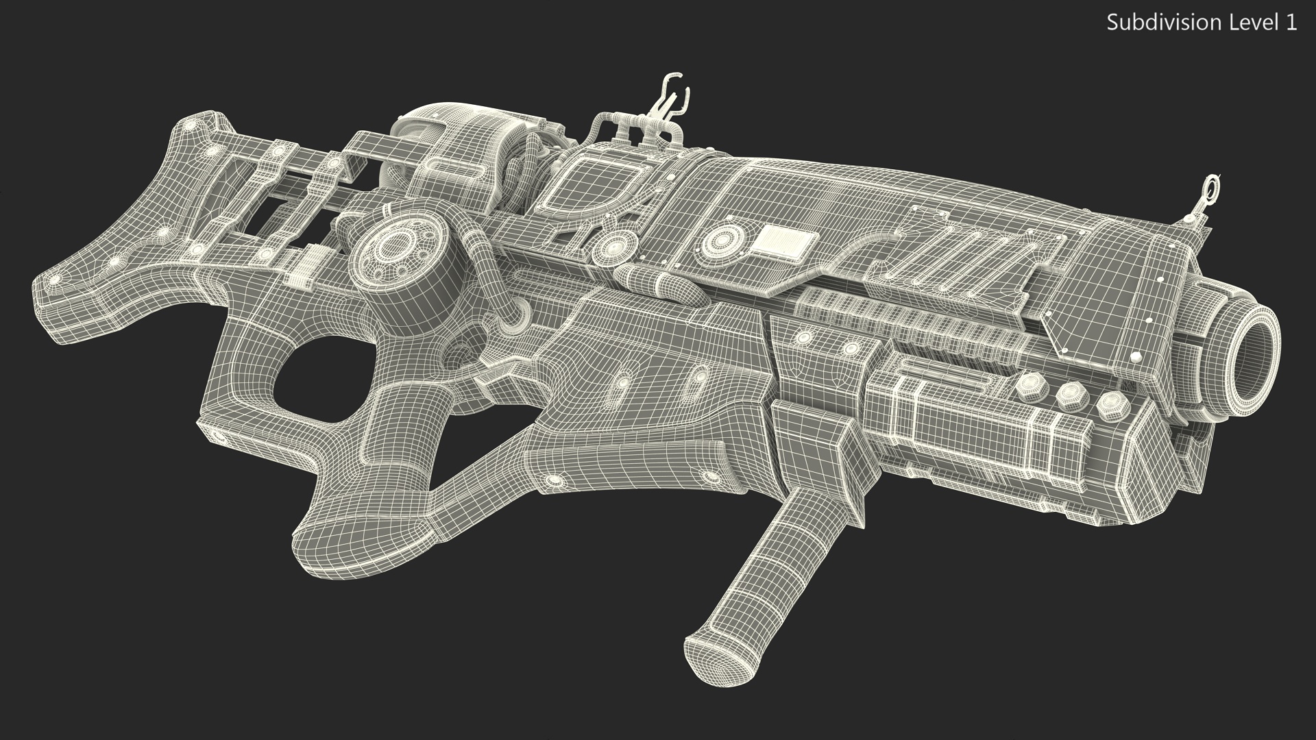 Sci Fi Military Rifle Black 3D