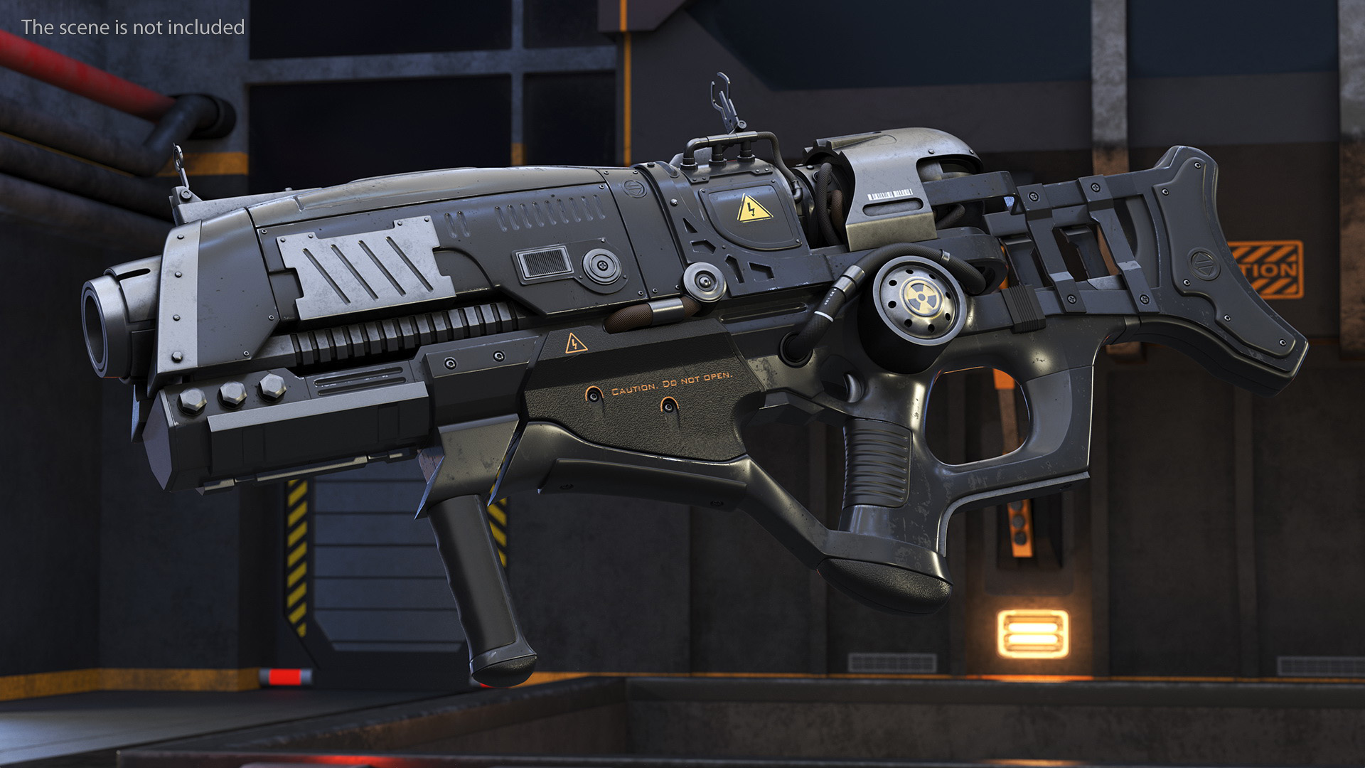 Sci Fi Military Rifle Black 3D