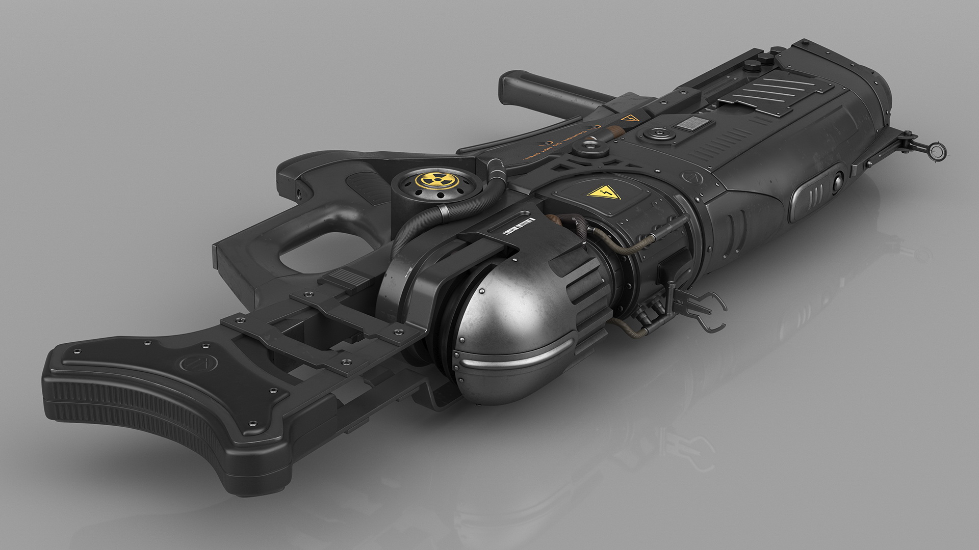 Sci Fi Military Rifle Black 3D