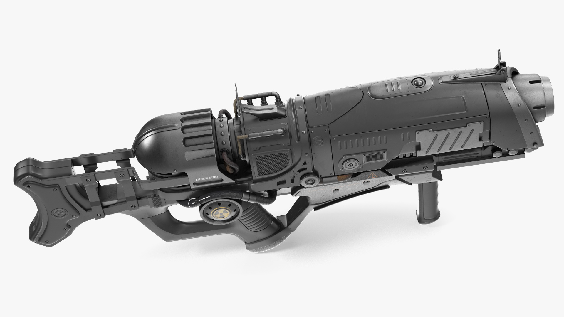 Sci Fi Military Rifle Black 3D