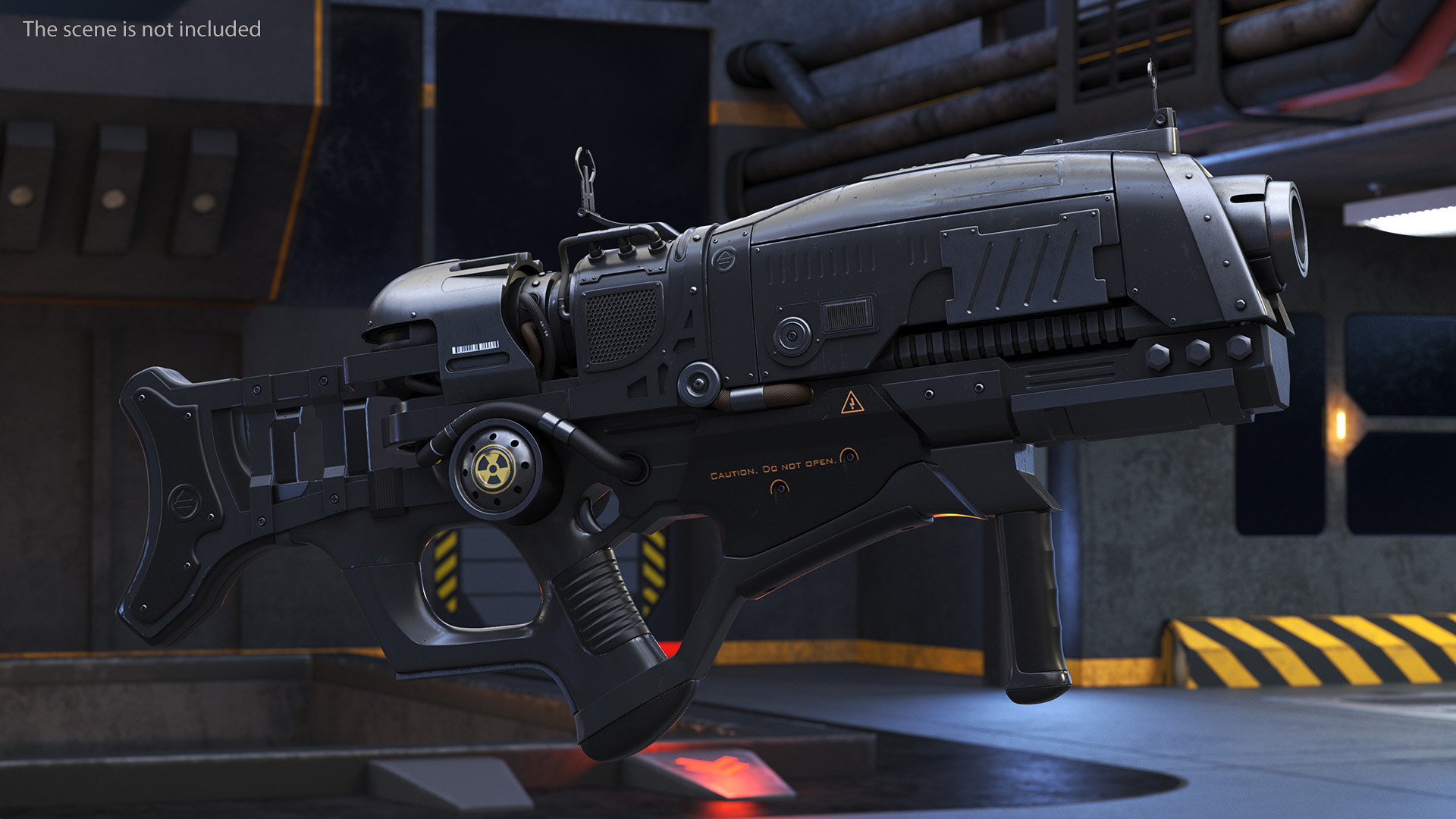 Sci Fi Military Rifle Black 3D