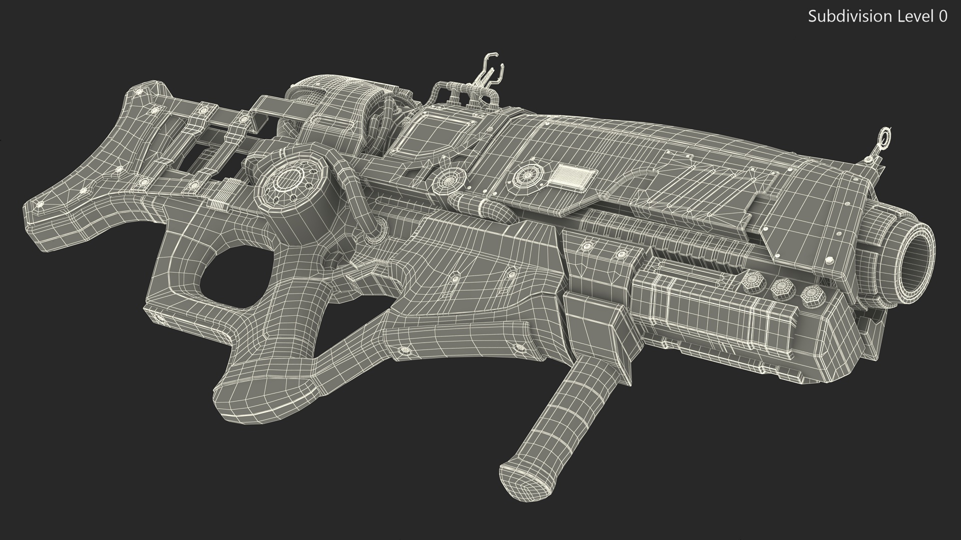 Sci Fi Military Rifle Black 3D