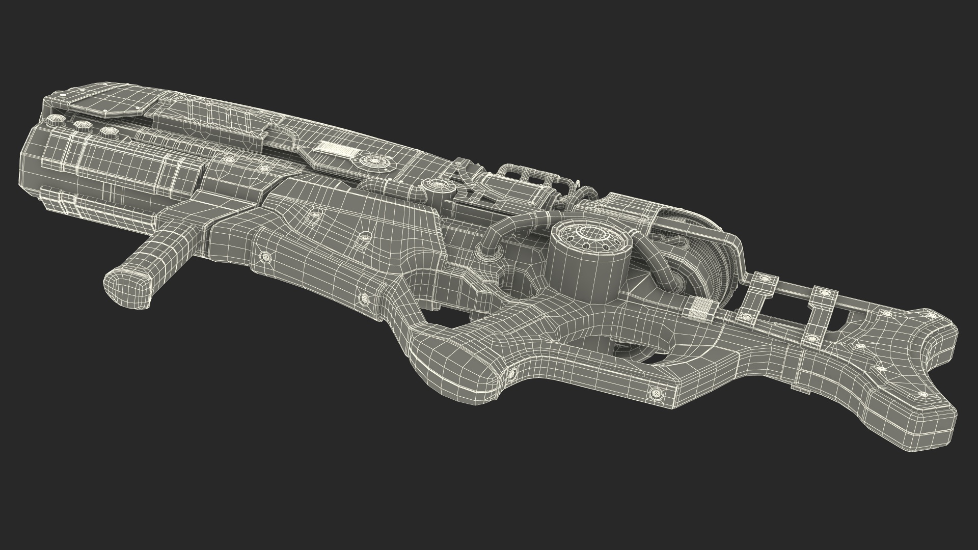 Sci Fi Military Rifle Black 3D