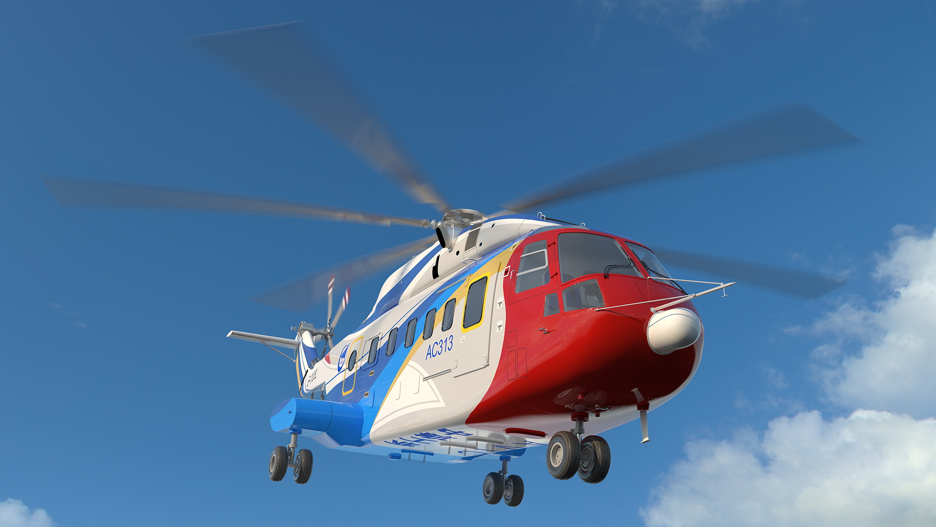 3D model Avicopter AC313 Civilian Helicopter
