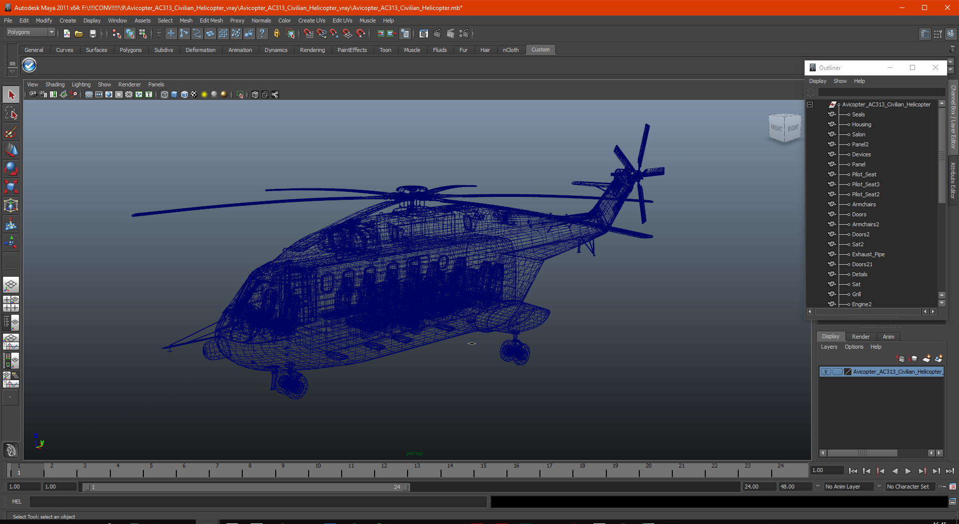 3D model Avicopter AC313 Civilian Helicopter