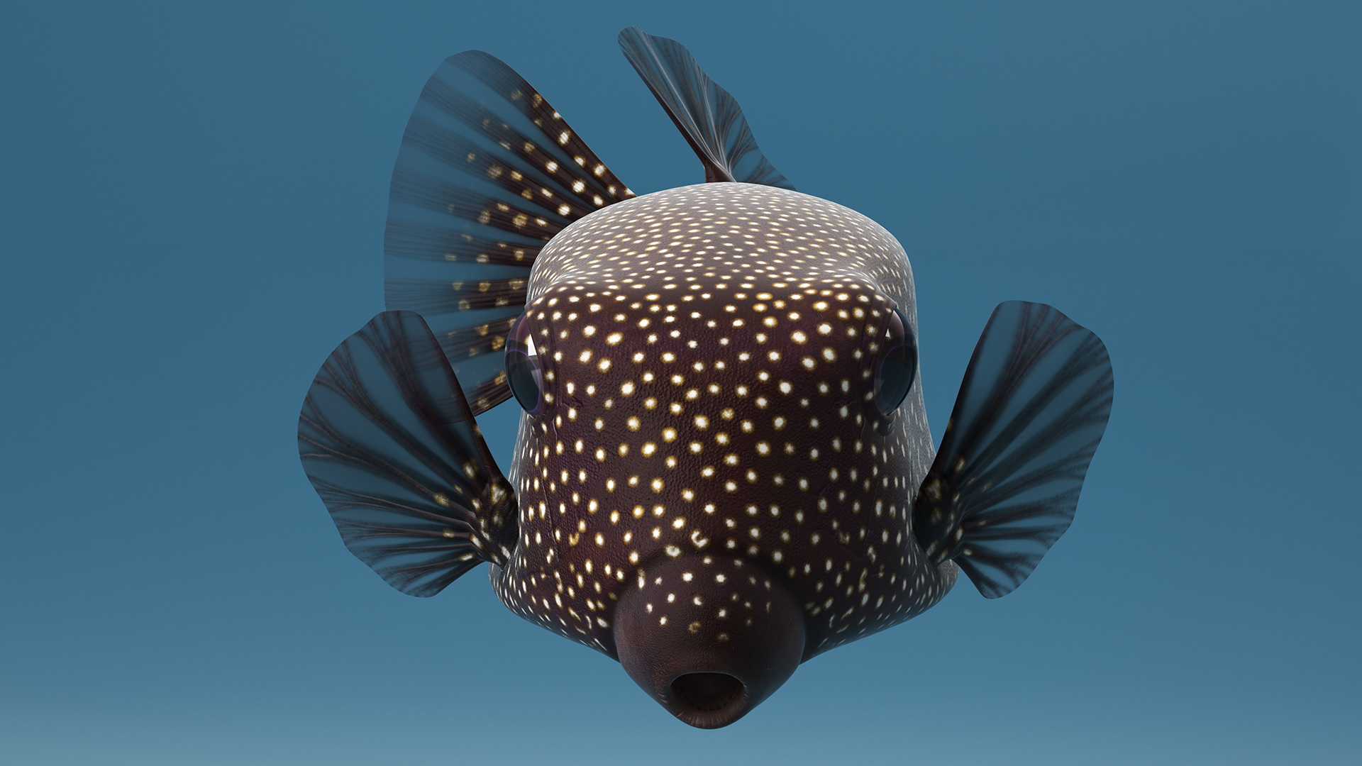 3D Brown Spotted Boxfish