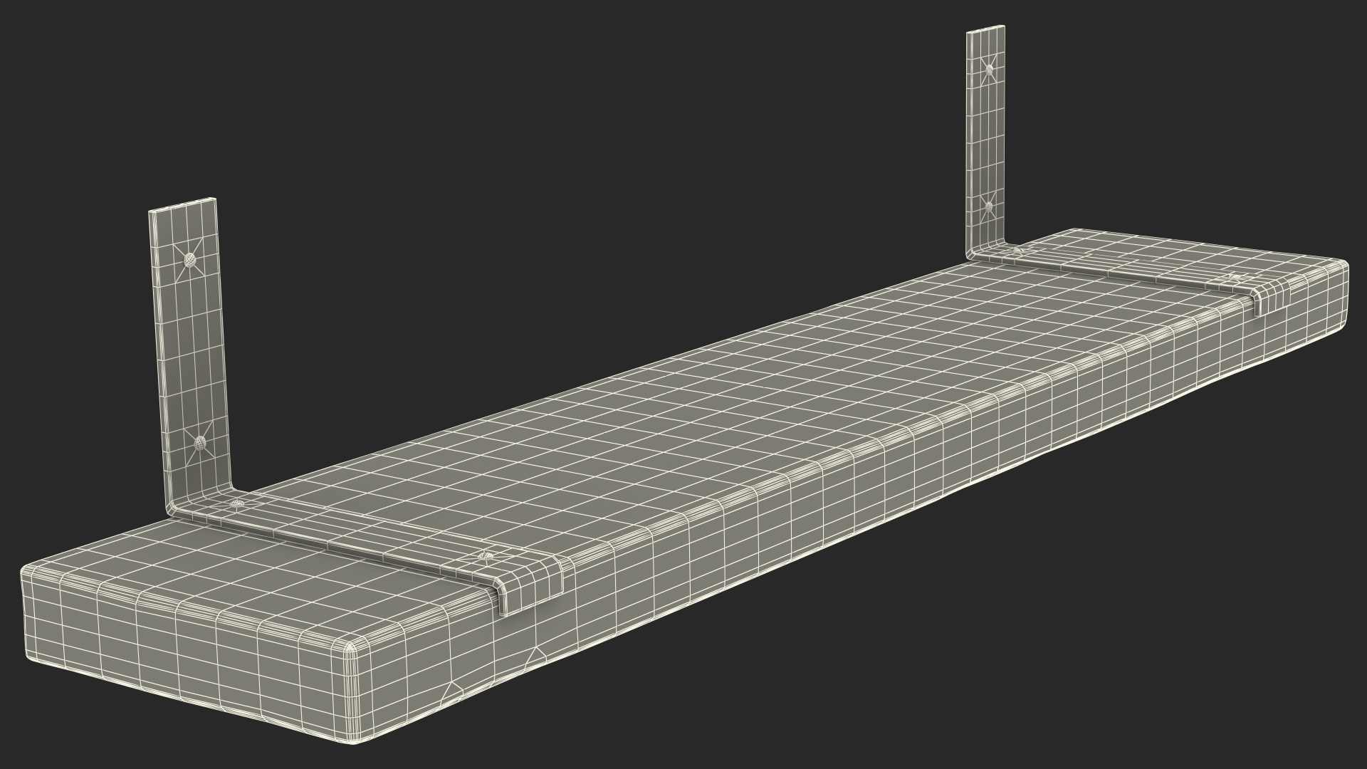 Wooden Shelf Long 3D