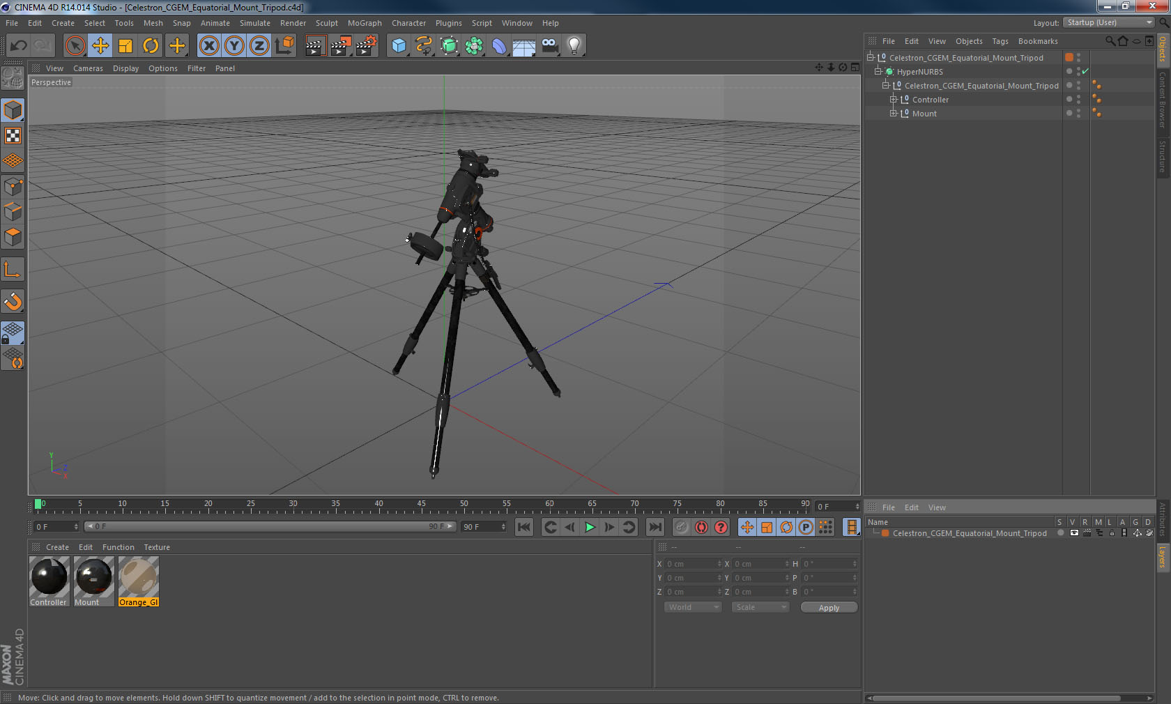 3D Celestron CGEM Equatorial Mount Tripod model