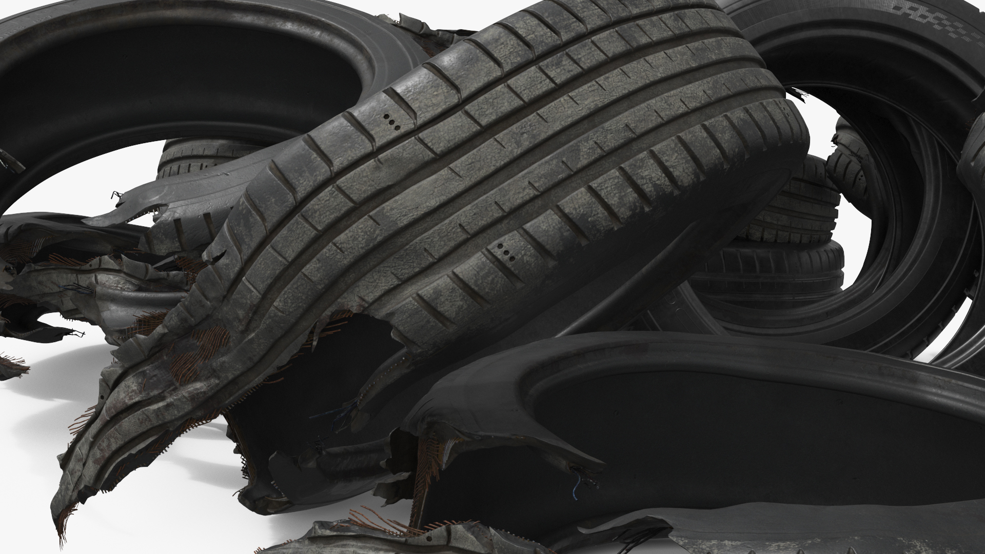 Worn Vehicle Tire Heap Old - view 7