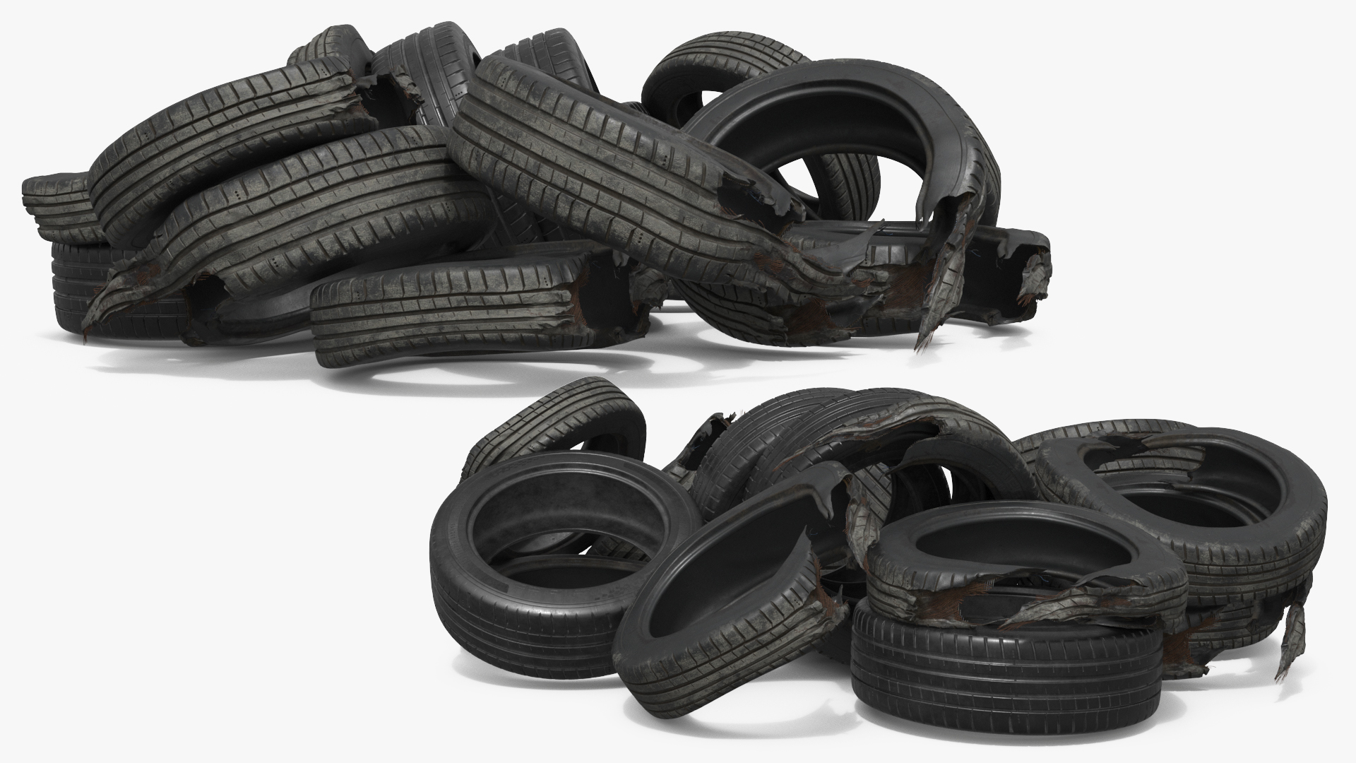 Worn Vehicle Tire Heap Old - view 2
