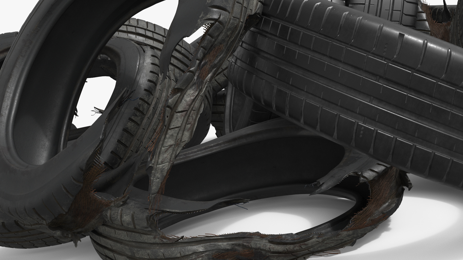 Worn Vehicle Tire Heap Old - view 6