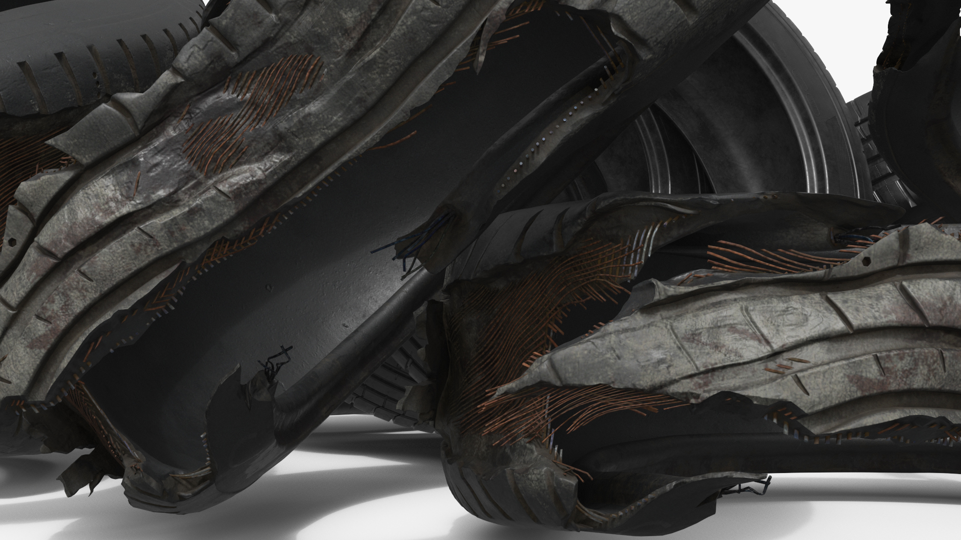 Worn Vehicle Tire Heap Old - view 5