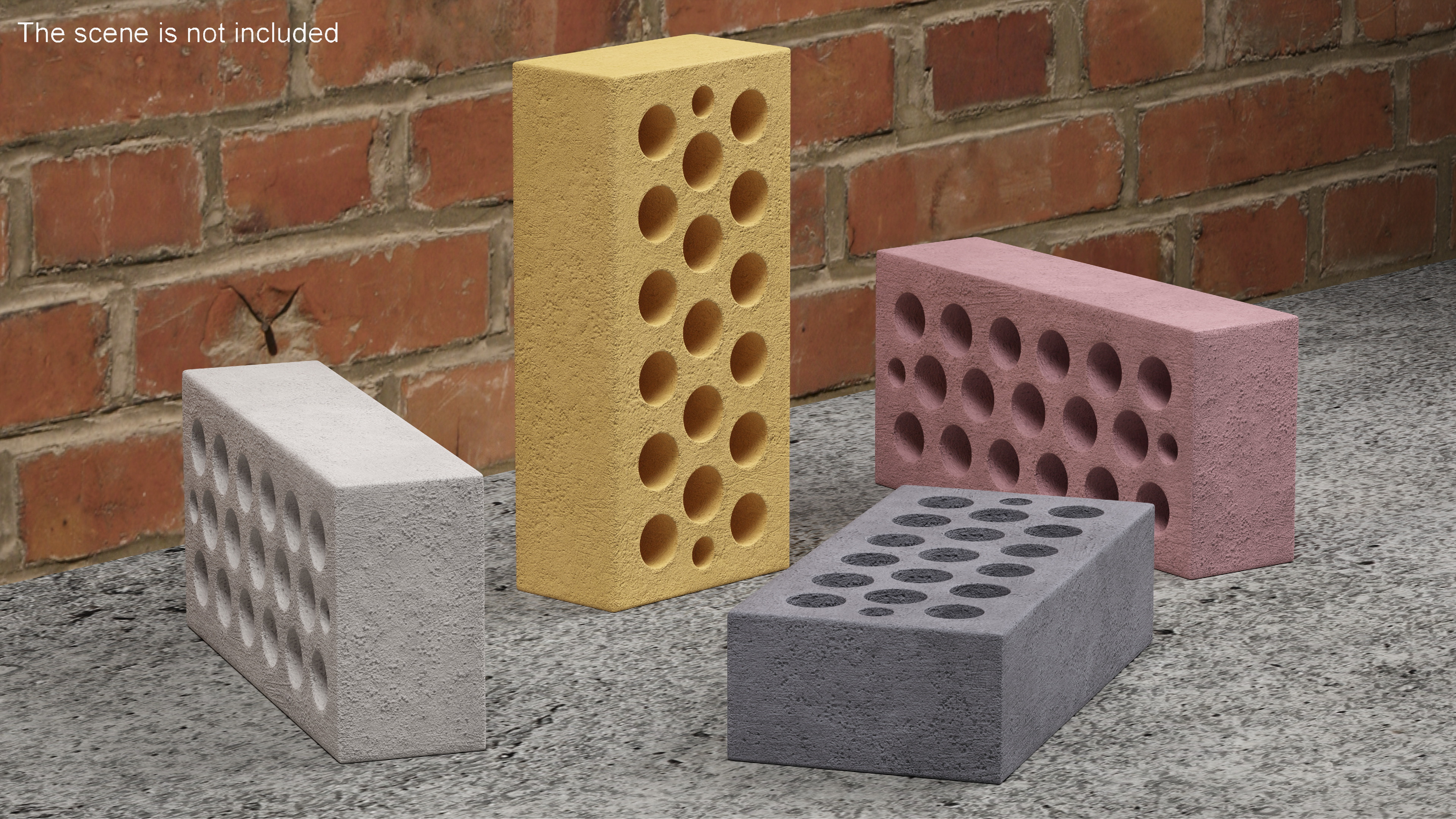3D Perforated Sand Lime Bricks Set