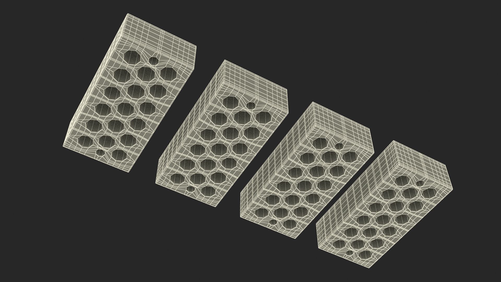 3D Perforated Sand Lime Bricks Set