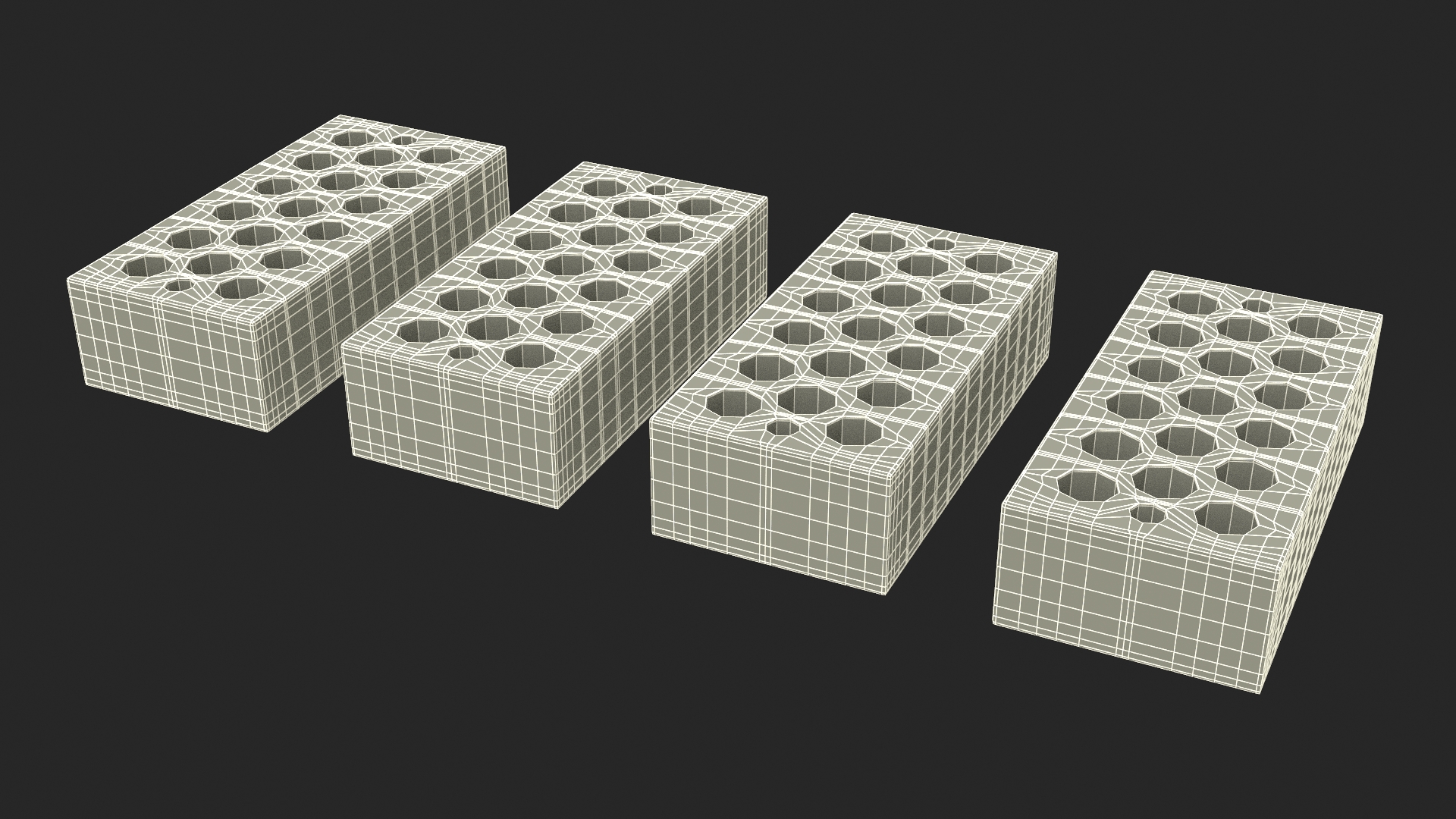 3D Perforated Sand Lime Bricks Set