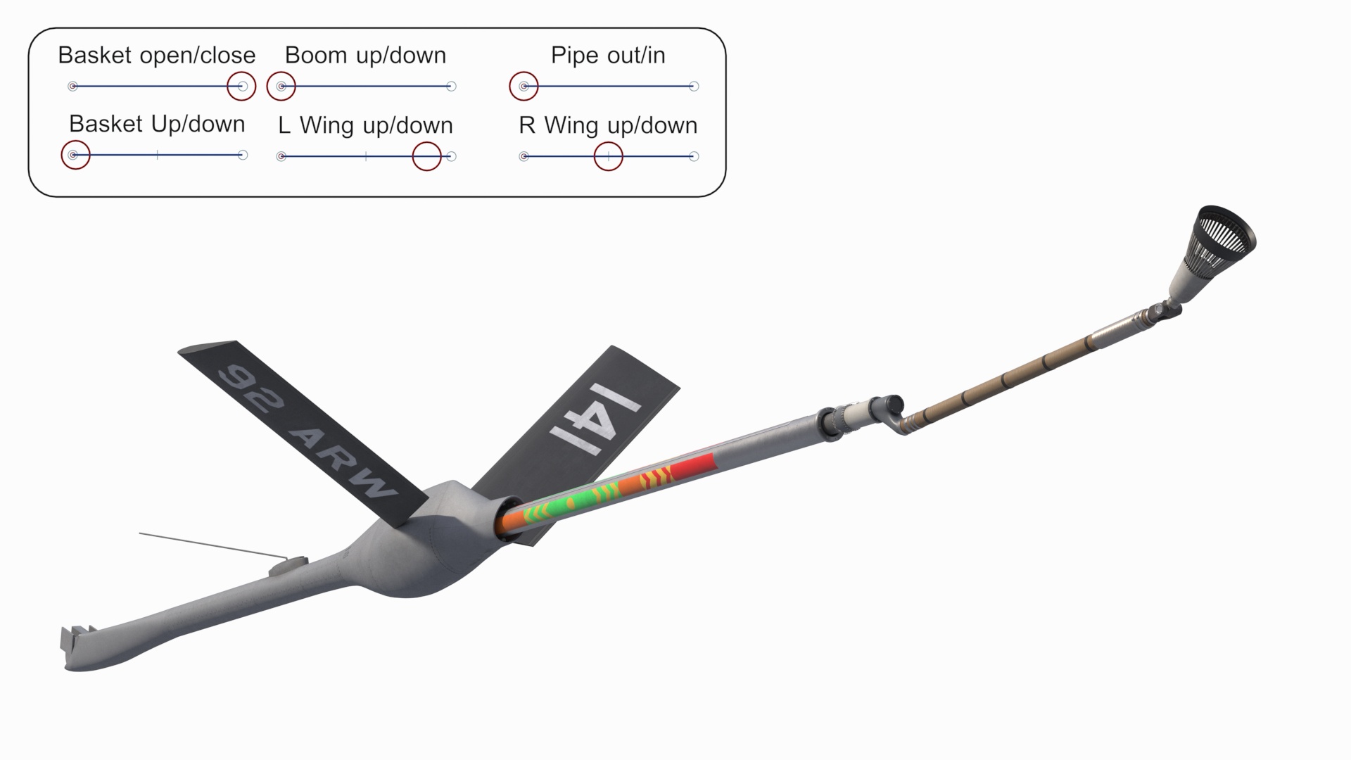 Aircraft Tanker Refueling Boom Drogue Rigged, view 3