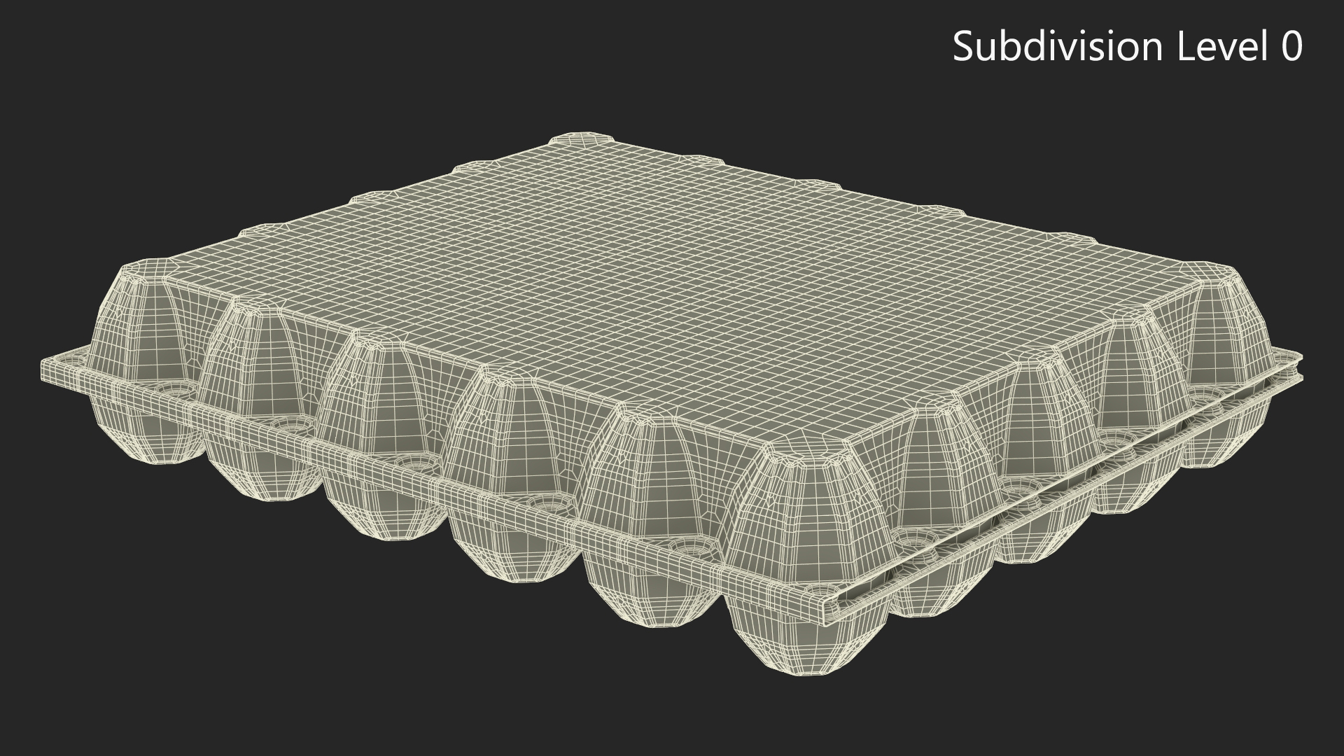 Realistic Egg Tray Packaging with 30 Brown Eggs 3D