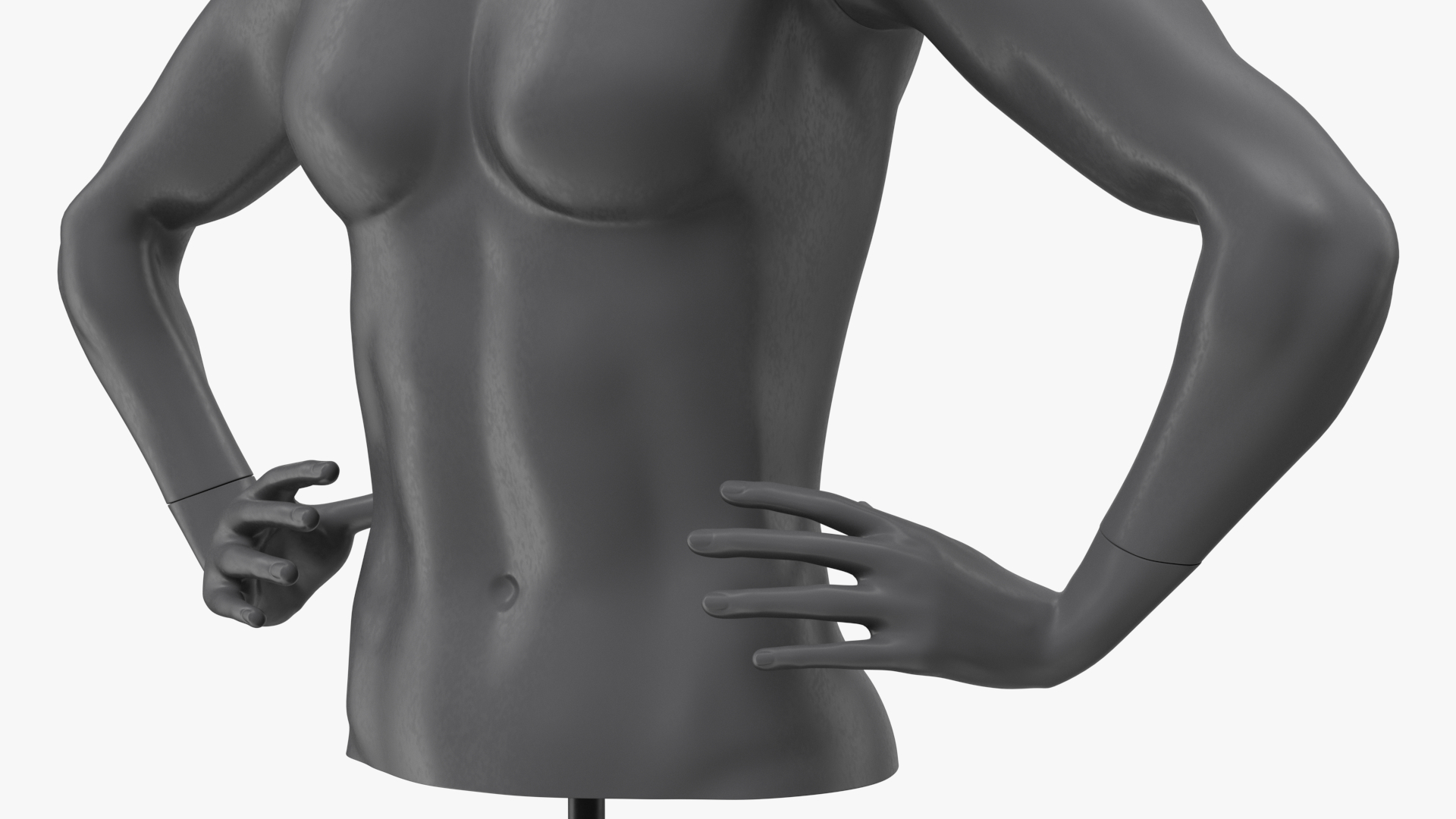 3D model Female Torso Sports Mannequin Black