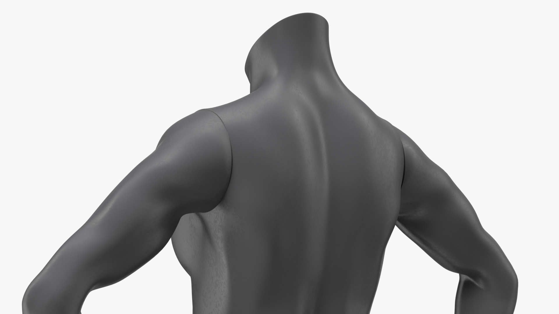3D model Female Torso Sports Mannequin Black