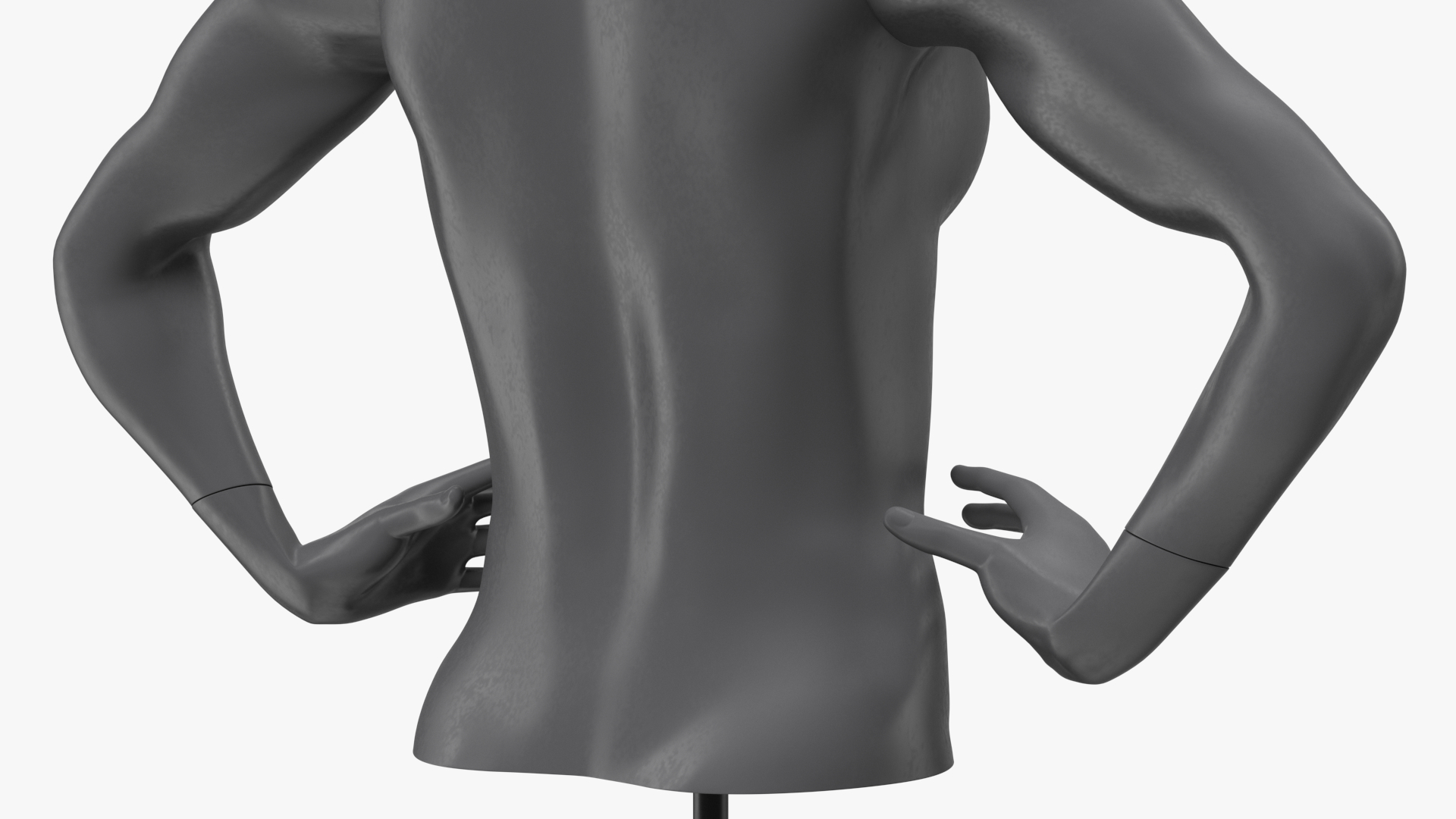 3D model Female Torso Sports Mannequin Black