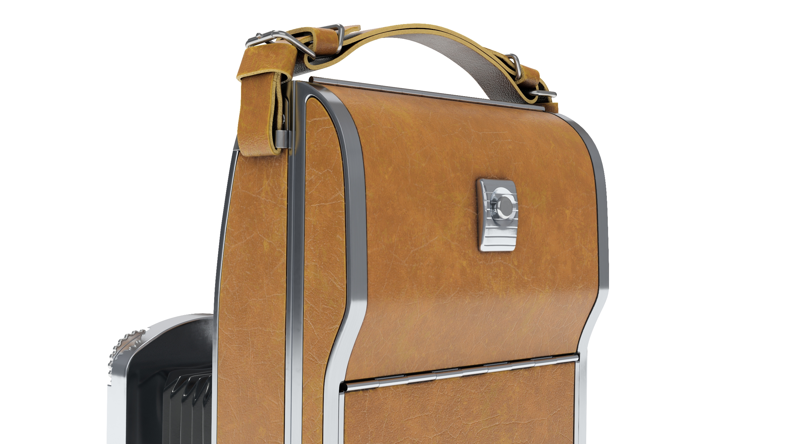 3D Vintage Folding Camera in Leather Case model
