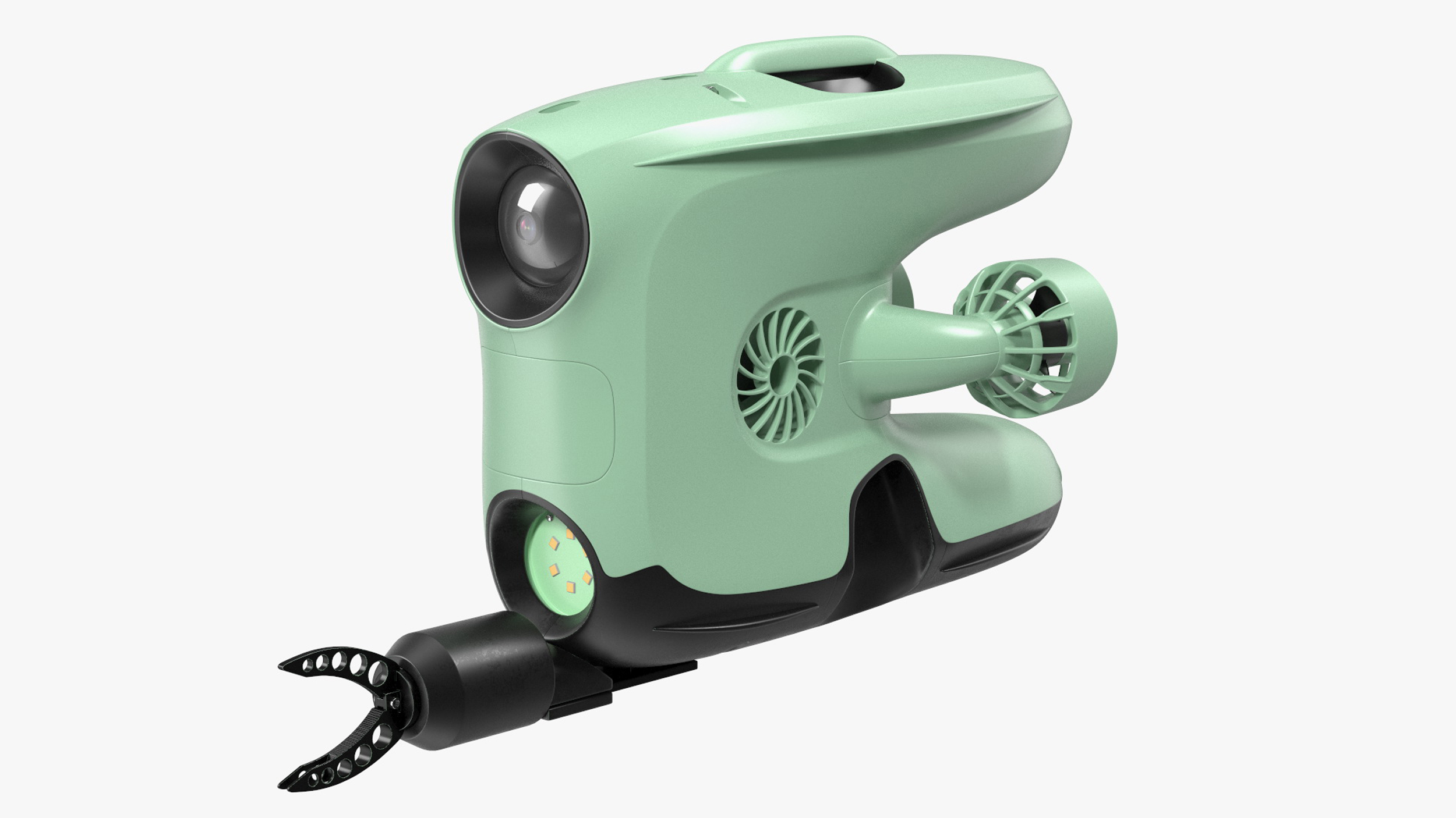 3D Underwater ROV with Gripper Hand Rigged for Cinema 4D model