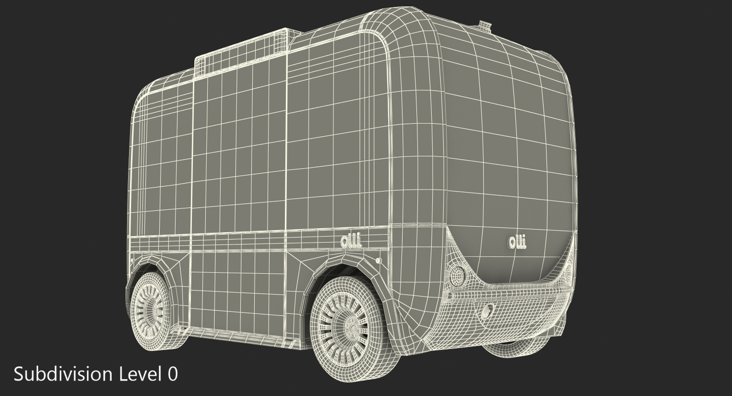 Olli Self Driving Electric Bus Rigged 3D