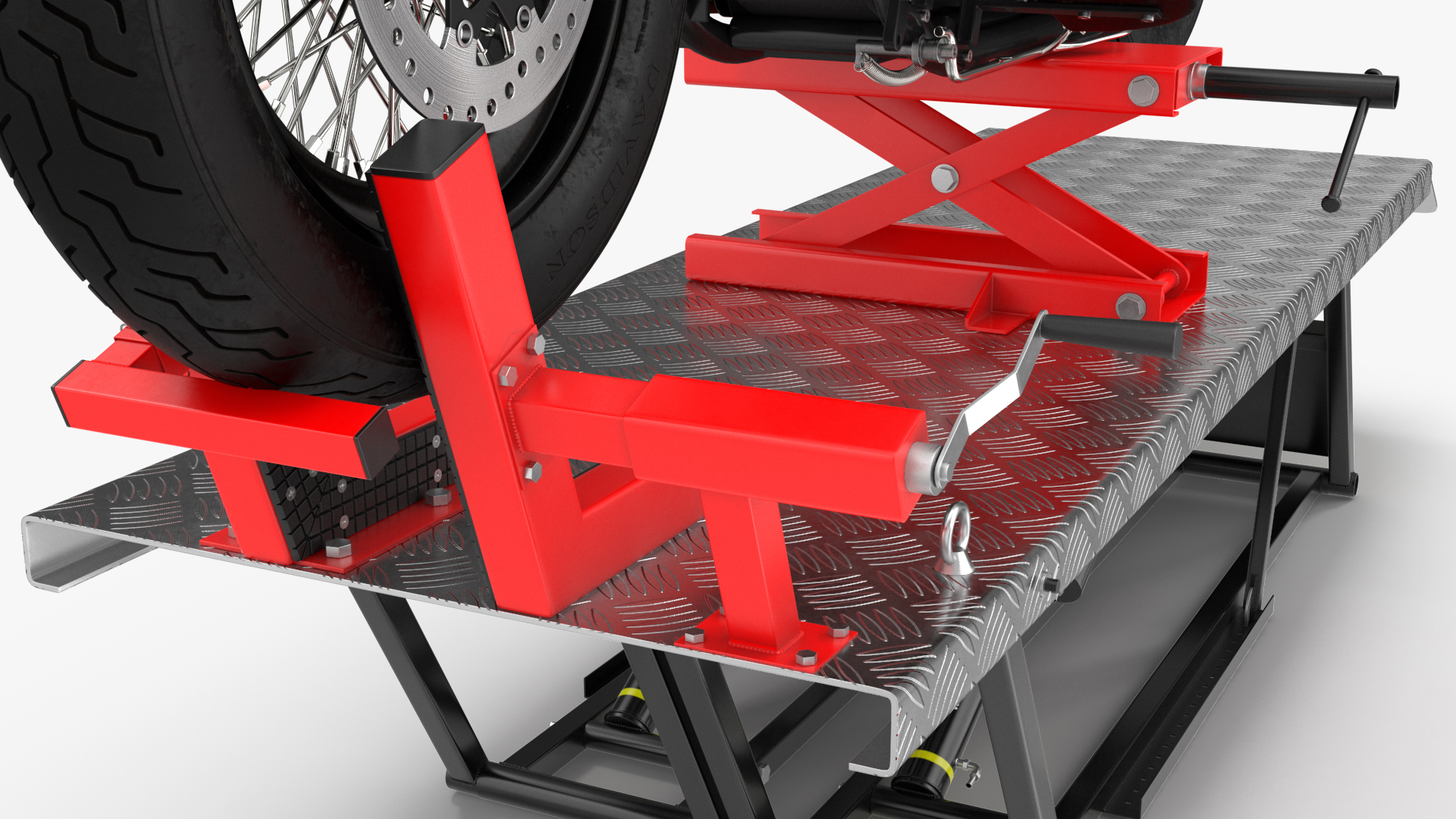 QuickJack Motorcycle Lift with Harley Davidson Softail Slim 3D model