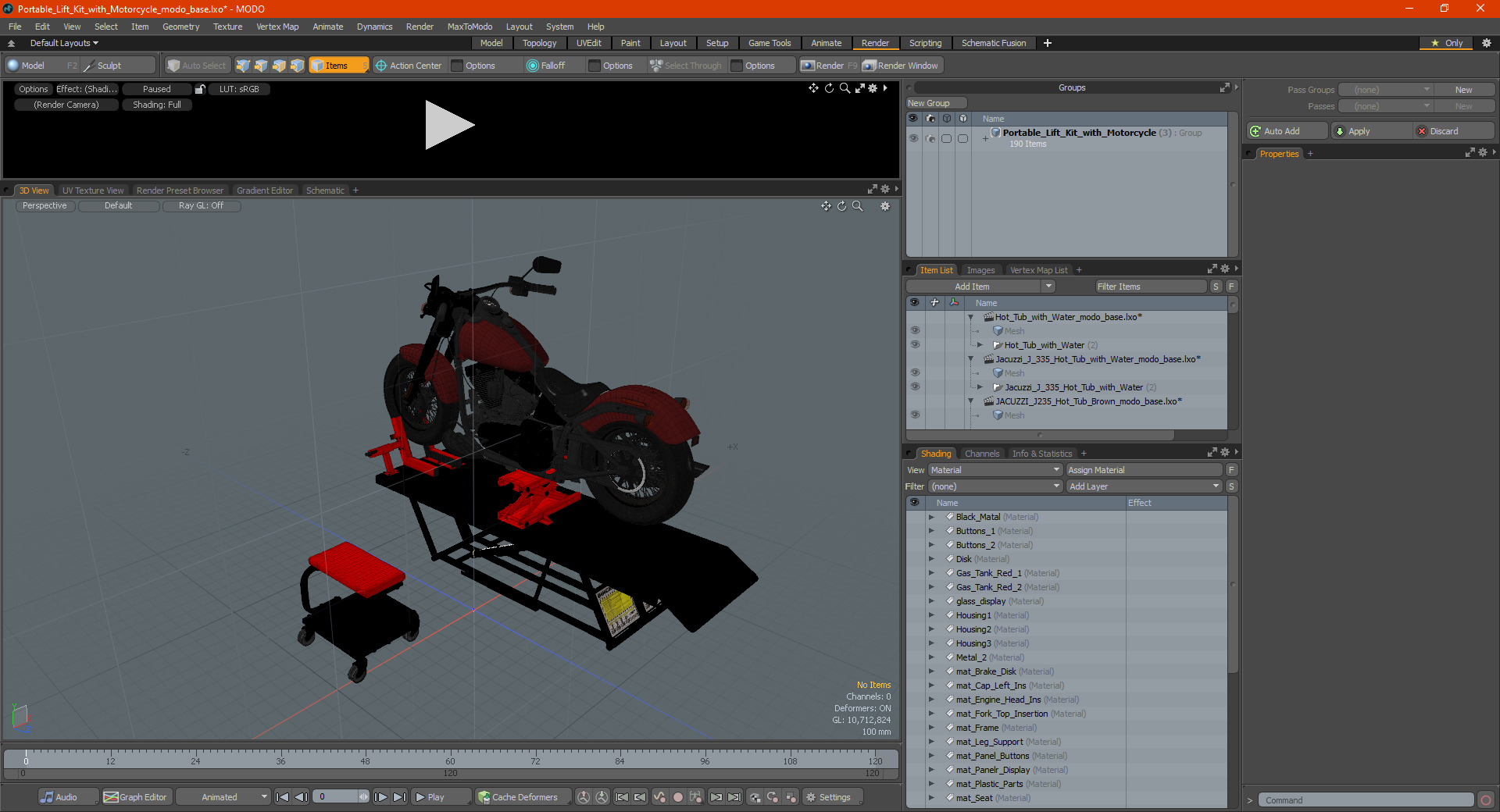 QuickJack Motorcycle Lift with Harley Davidson Softail Slim 3D model