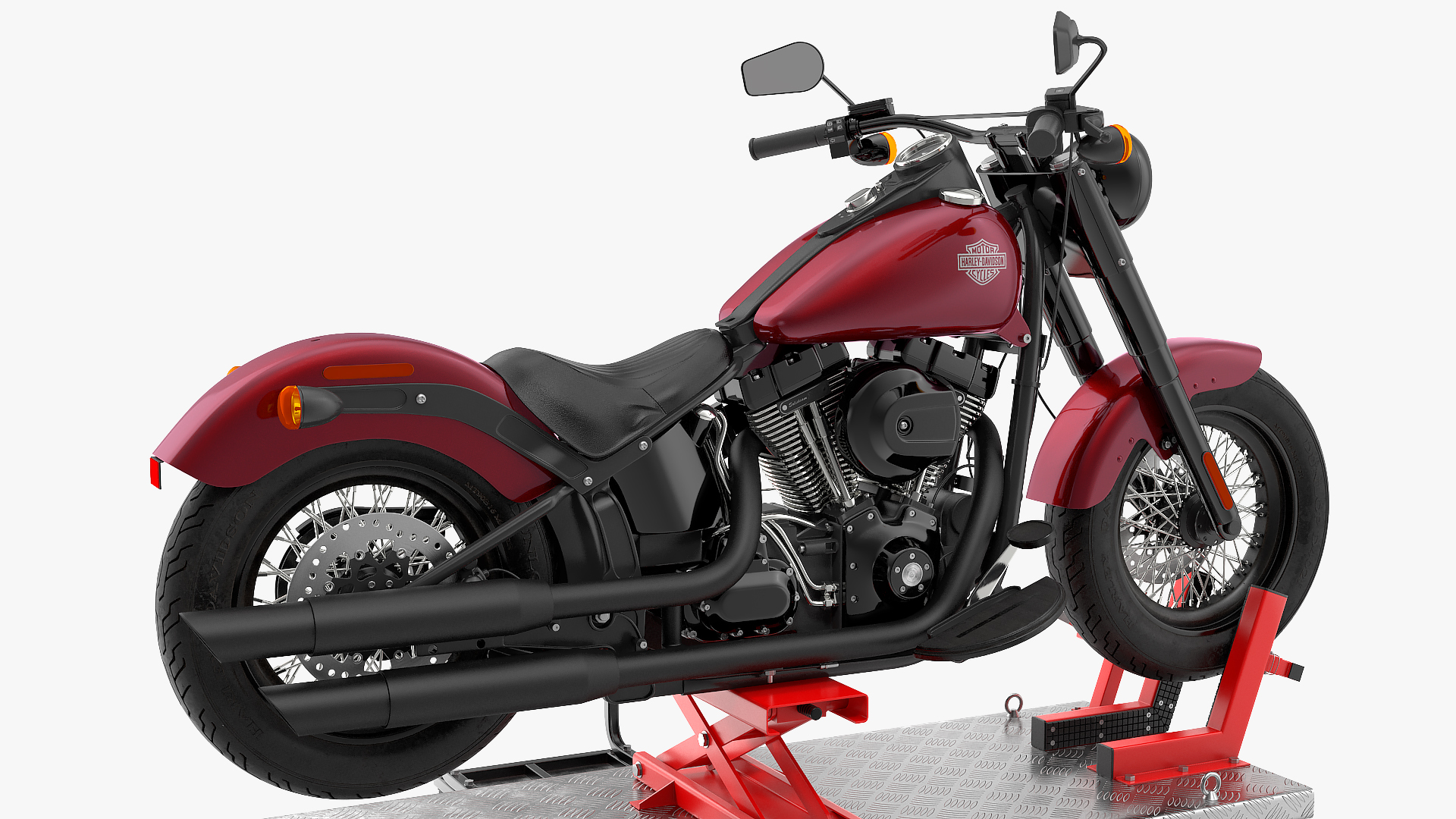 QuickJack Motorcycle Lift with Harley Davidson Softail Slim 3D model