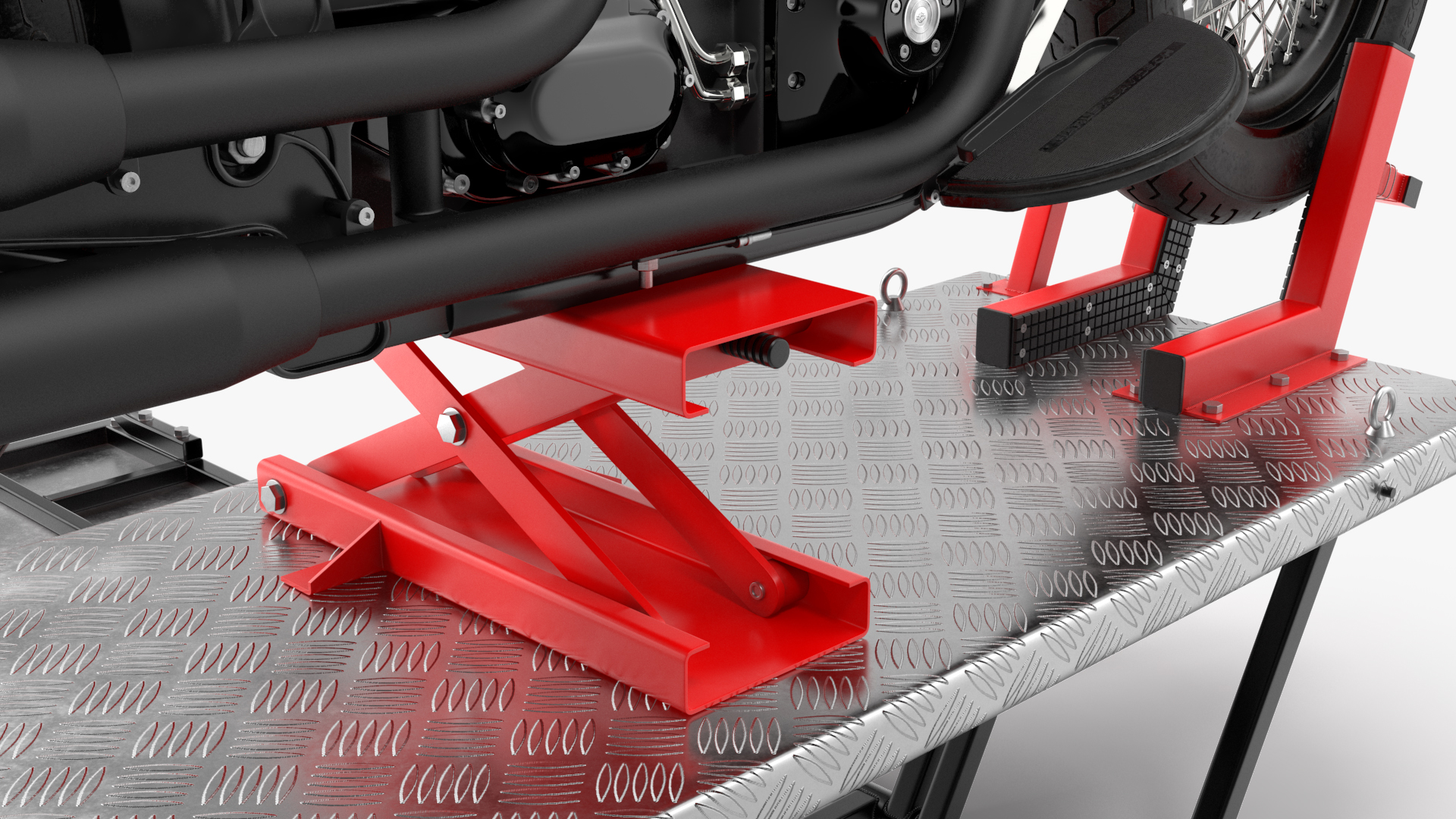 QuickJack Motorcycle Lift with Harley Davidson Softail Slim 3D model