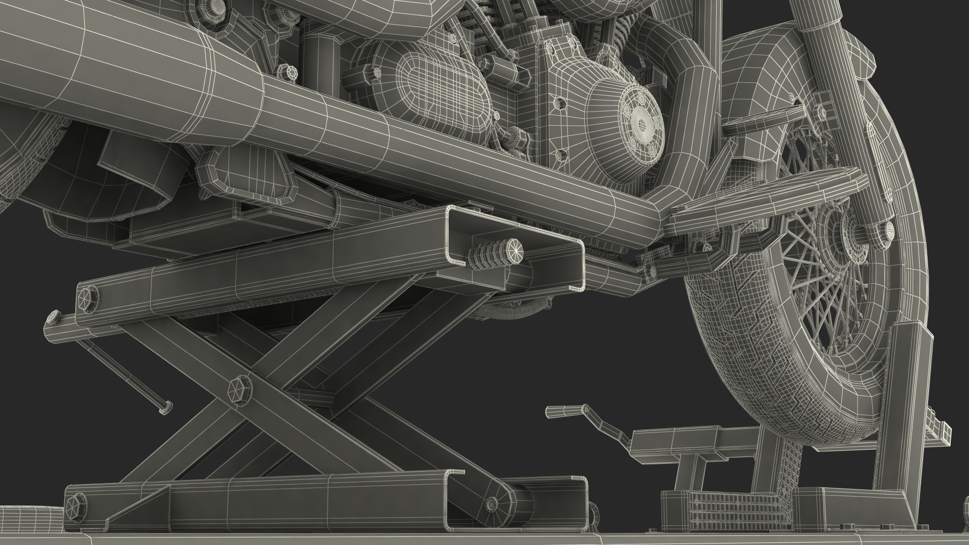 QuickJack Motorcycle Lift with Harley Davidson Softail Slim 3D model