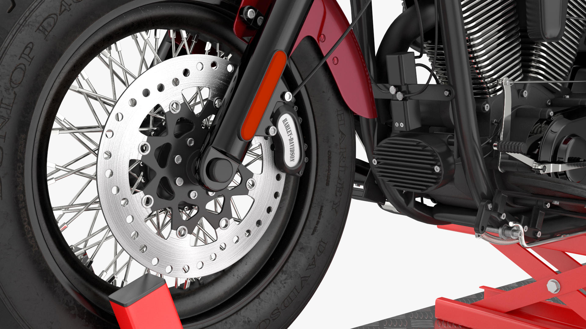 QuickJack Motorcycle Lift with Harley Davidson Softail Slim 3D model