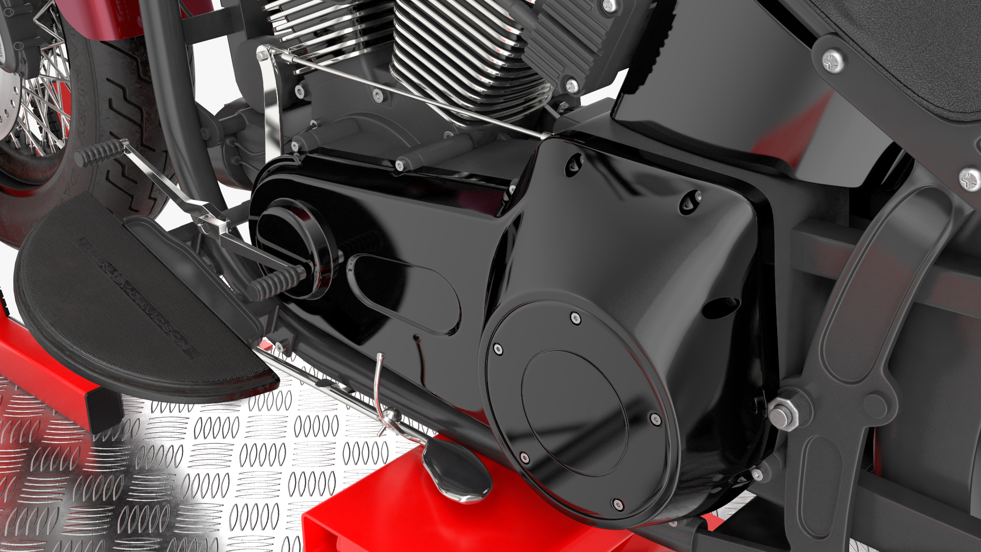 QuickJack Motorcycle Lift with Harley Davidson Softail Slim 3D model