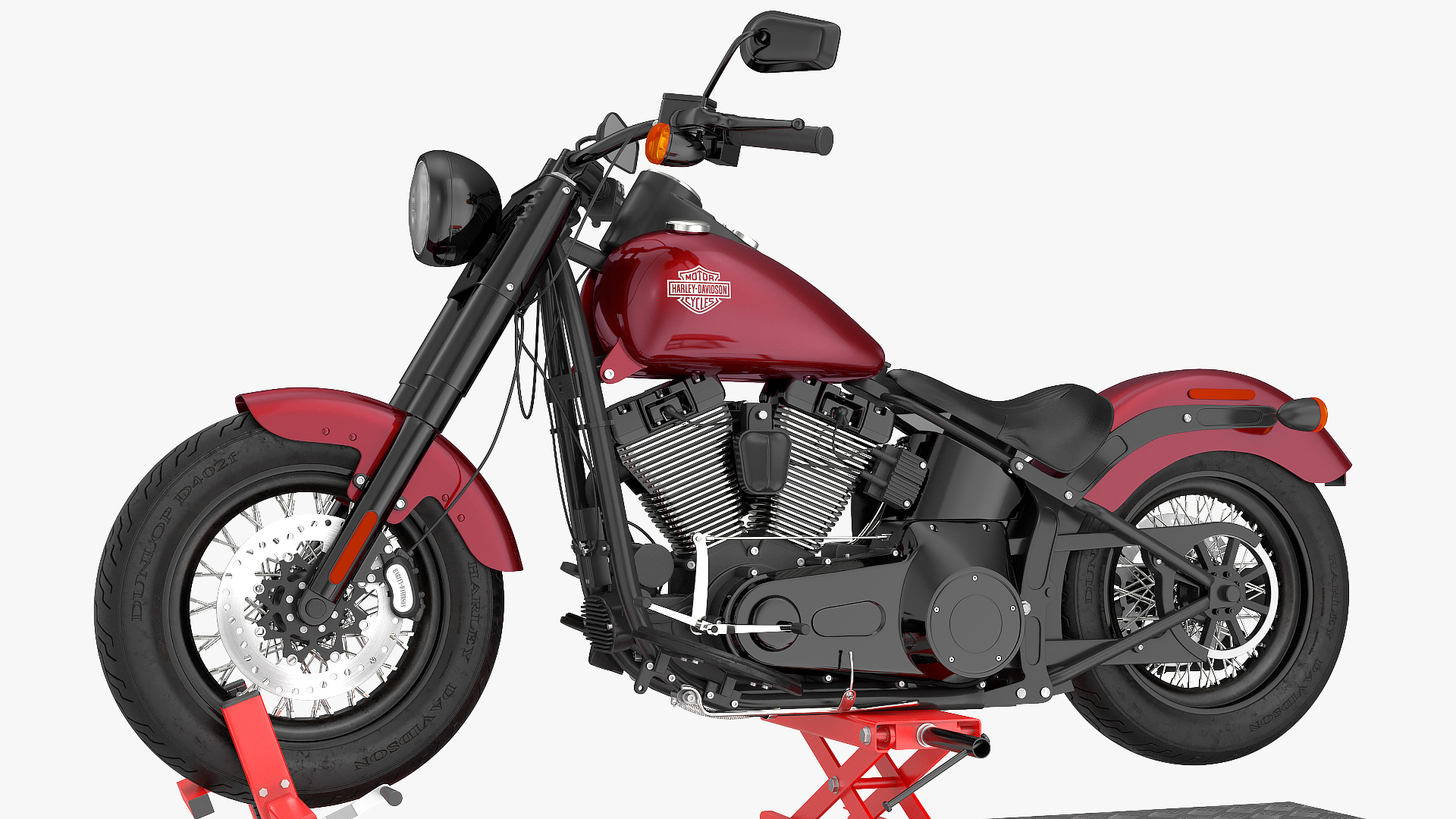 QuickJack Motorcycle Lift with Harley Davidson Softail Slim 3D model