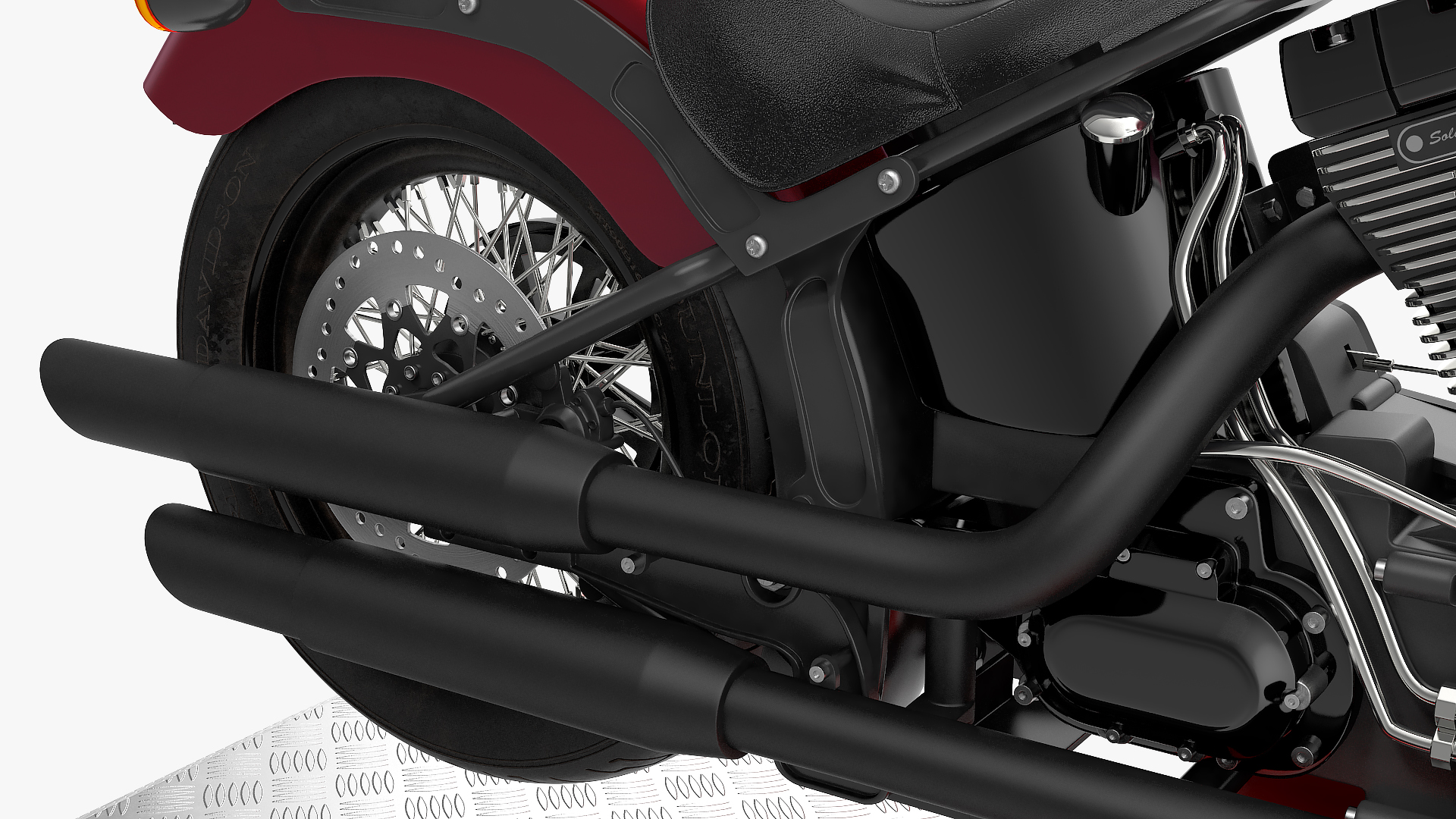 QuickJack Motorcycle Lift with Harley Davidson Softail Slim 3D model
