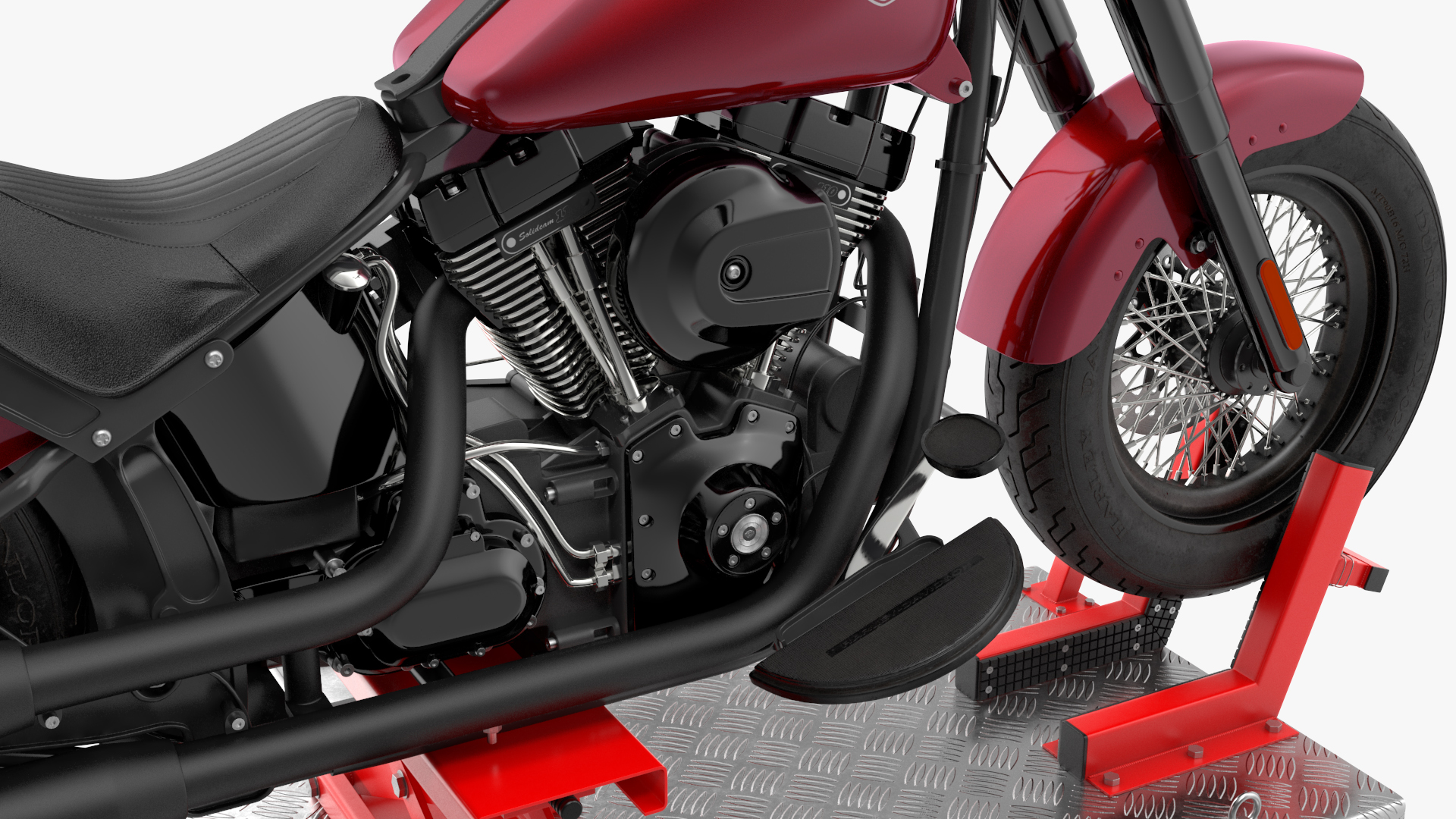 QuickJack Motorcycle Lift with Harley Davidson Softail Slim 3D model