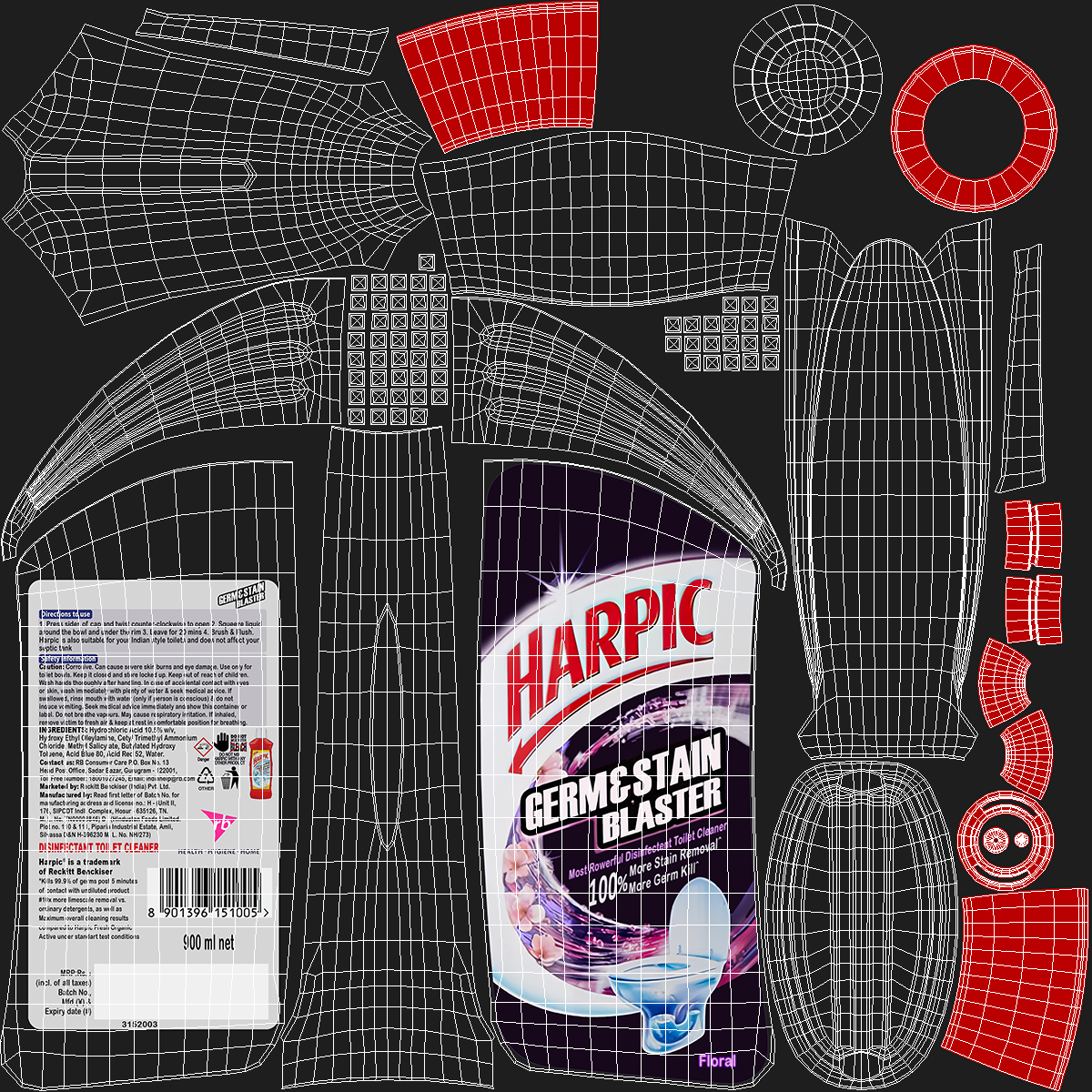 Harpic Black Toilet Cleaner 3D