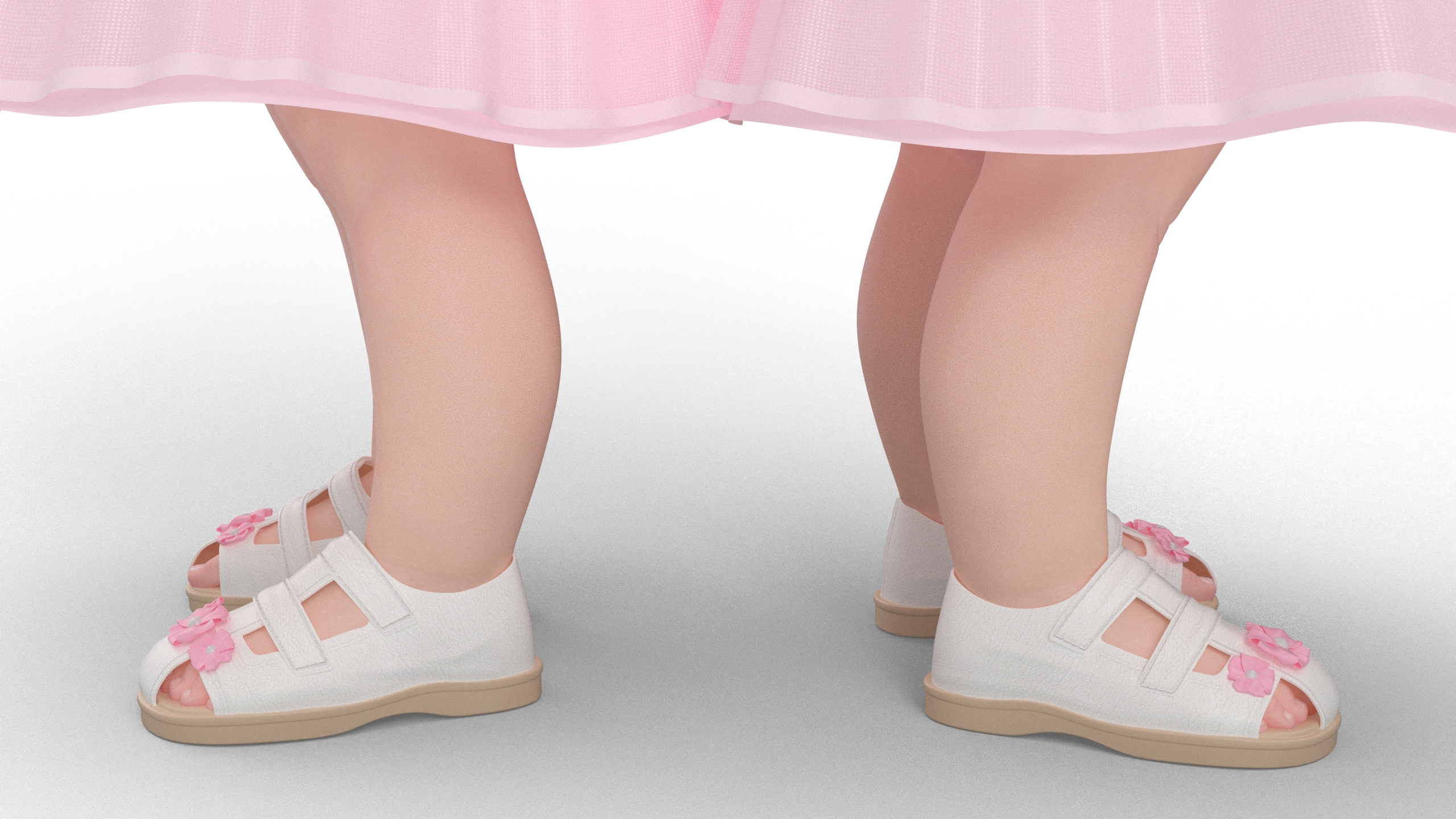 3D Toddler Girl Everyday Summer Dress Standing model