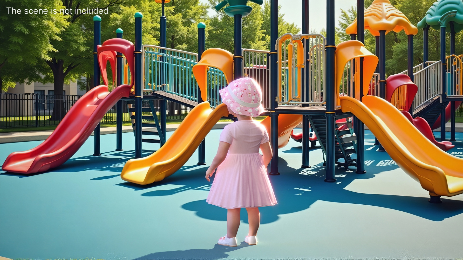 3D Toddler Girl Everyday Summer Dress Standing model