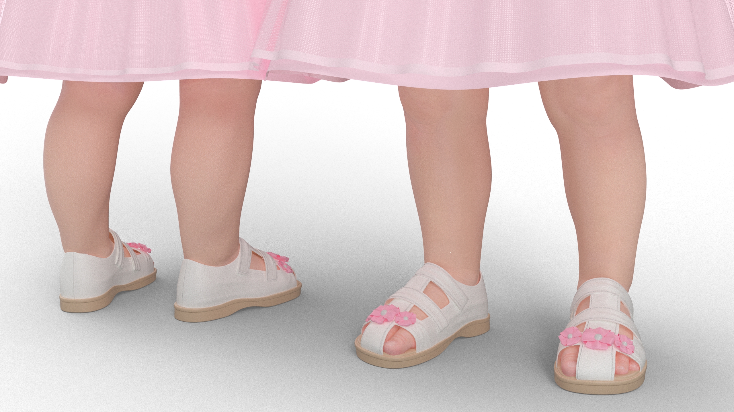 3D Toddler Girl Everyday Summer Dress Standing model