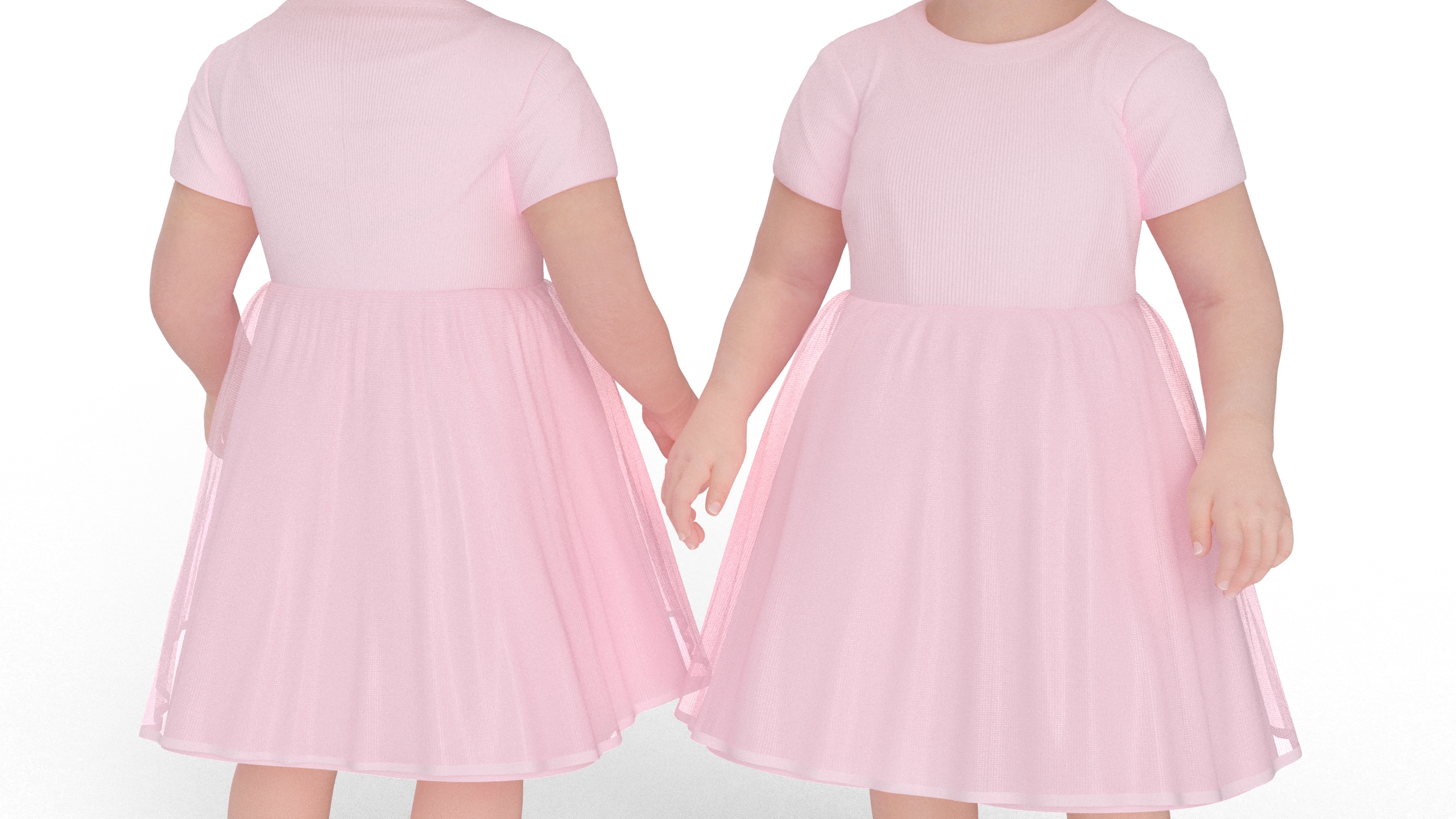 3D Toddler Girl Everyday Summer Dress Standing model