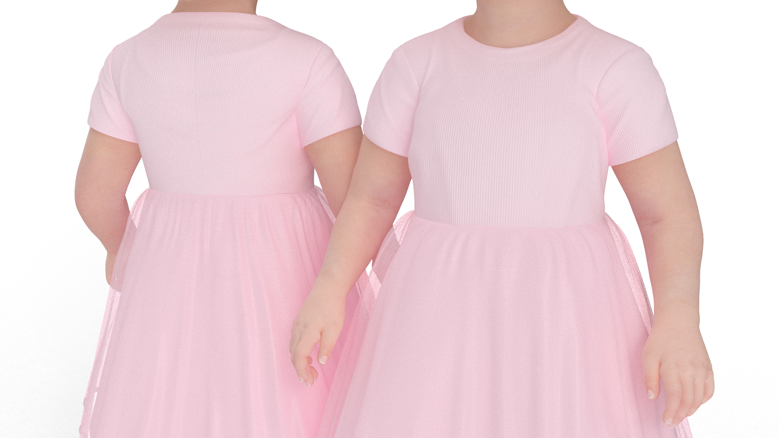 3D Toddler Girl Everyday Summer Dress Standing model