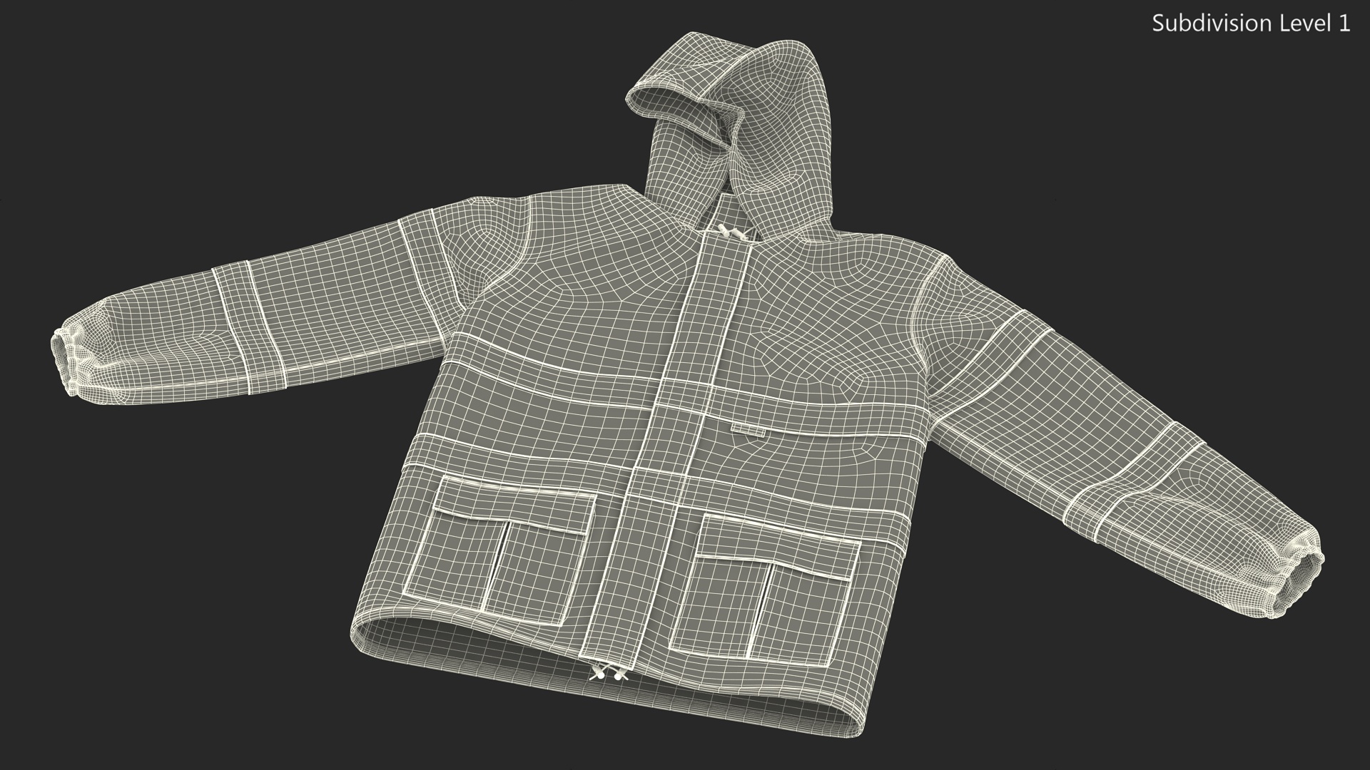 3D model John Deere Safety Rain Jacket High Visibility