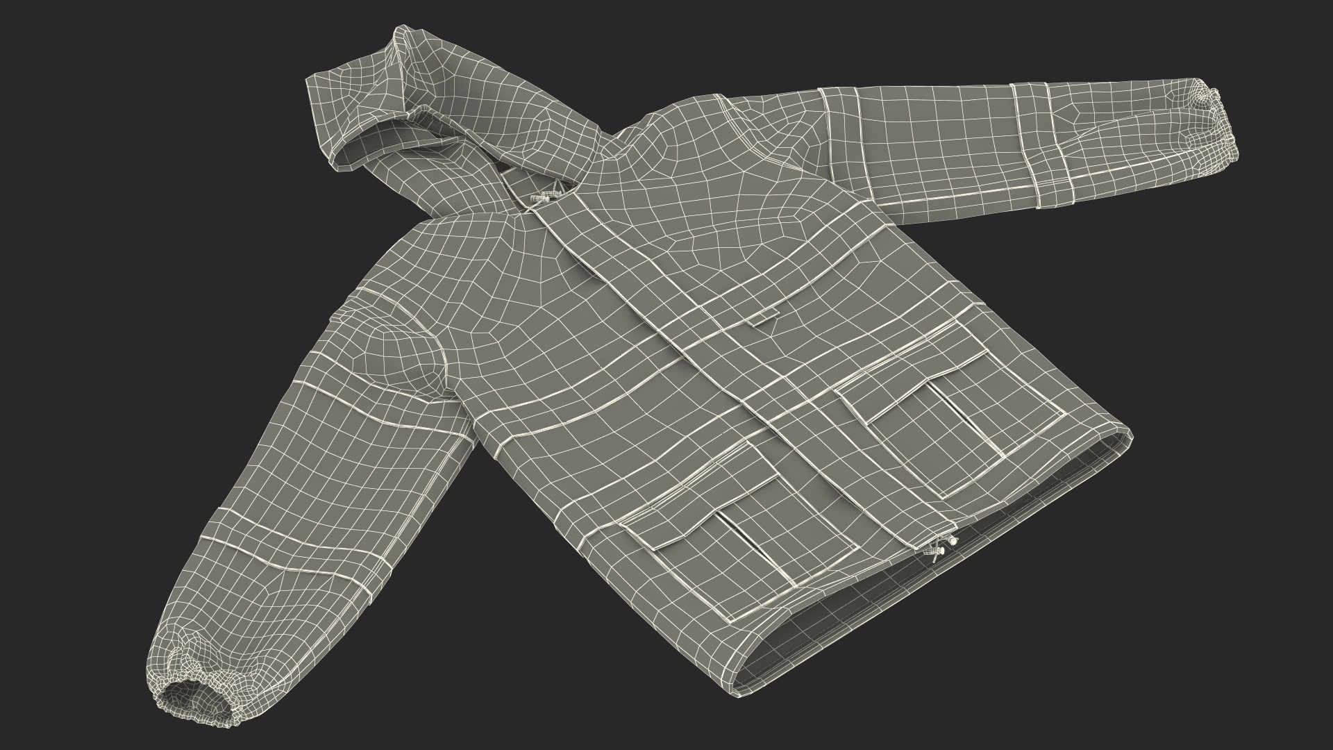 3D model John Deere Safety Rain Jacket High Visibility