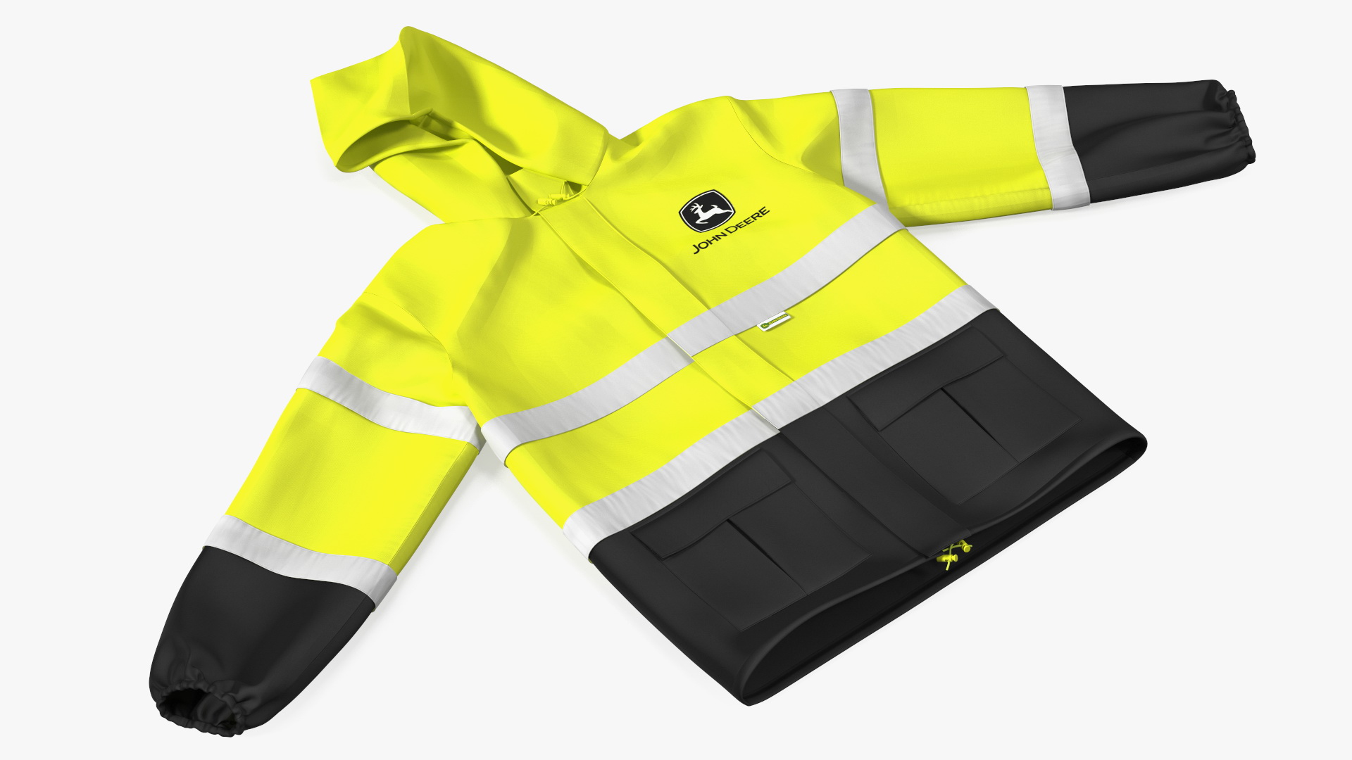 3D model John Deere Safety Rain Jacket High Visibility