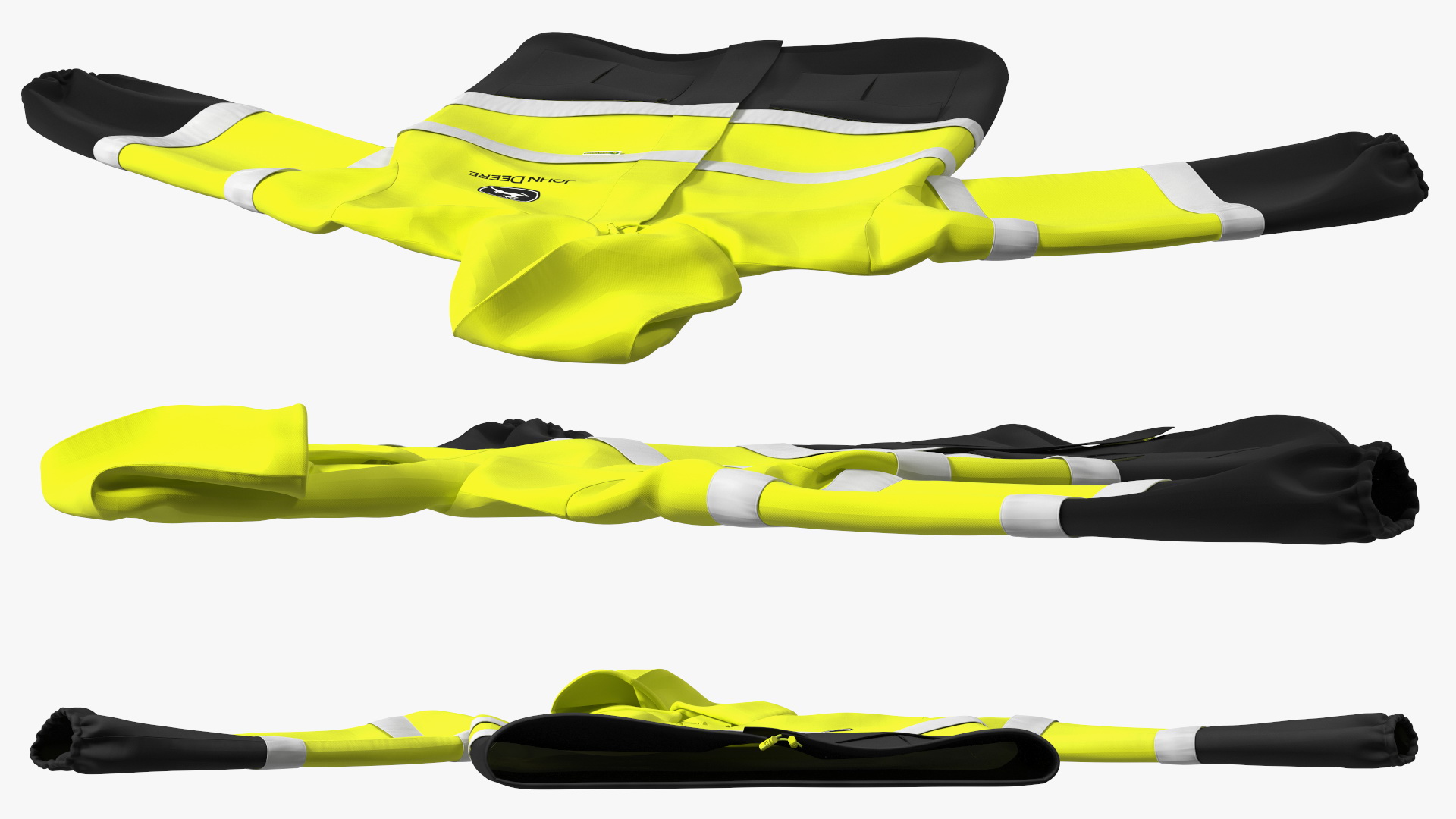 3D model John Deere Safety Rain Jacket High Visibility