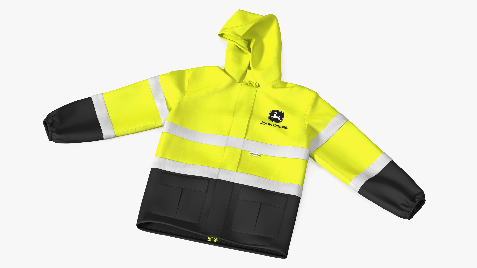 3D model John Deere Safety Rain Jacket High Visibility