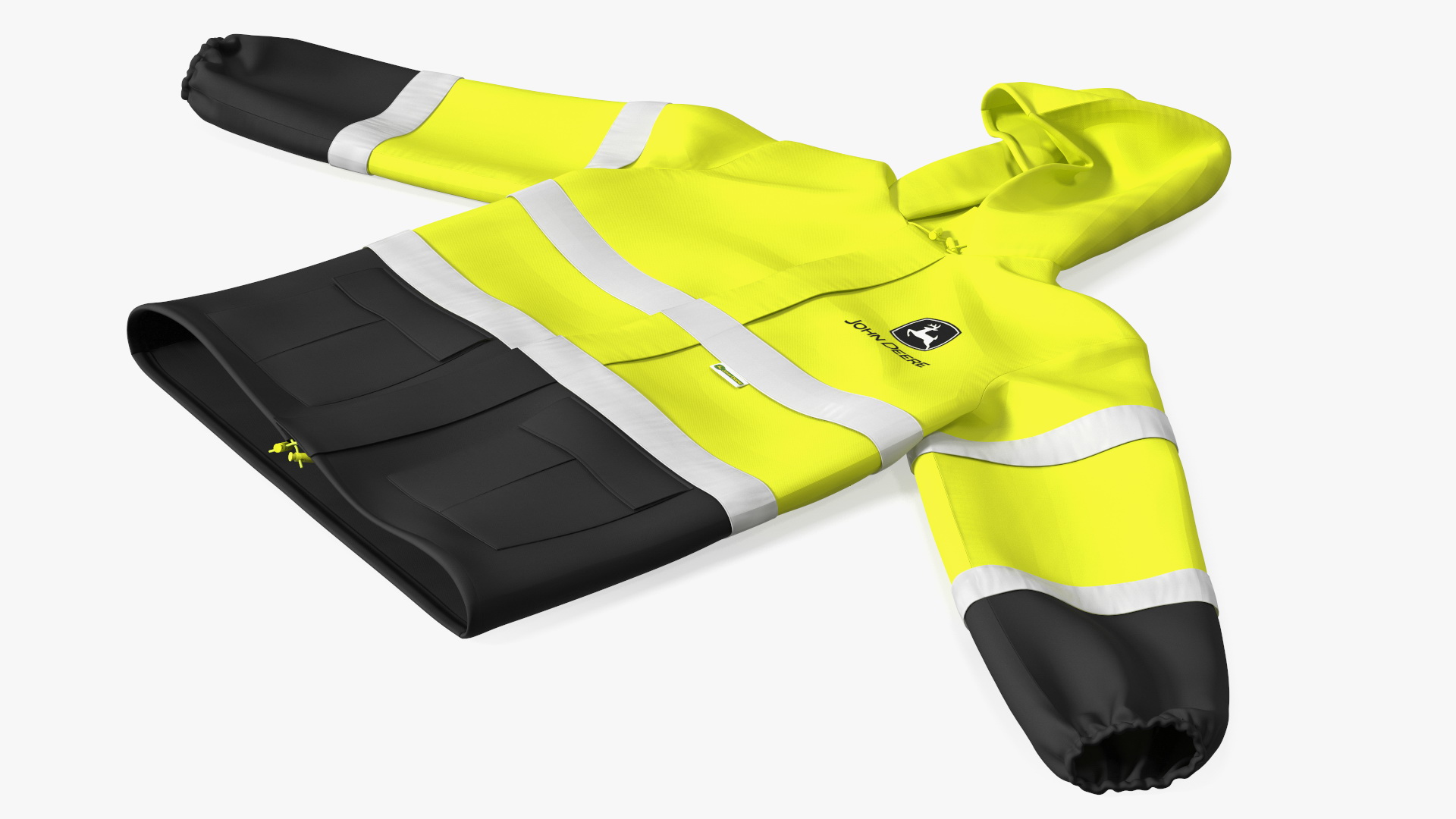 3D model John Deere Safety Rain Jacket High Visibility