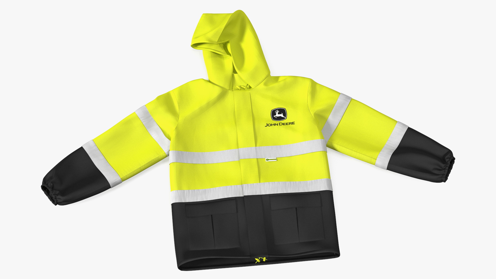 3D model John Deere Safety Rain Jacket High Visibility